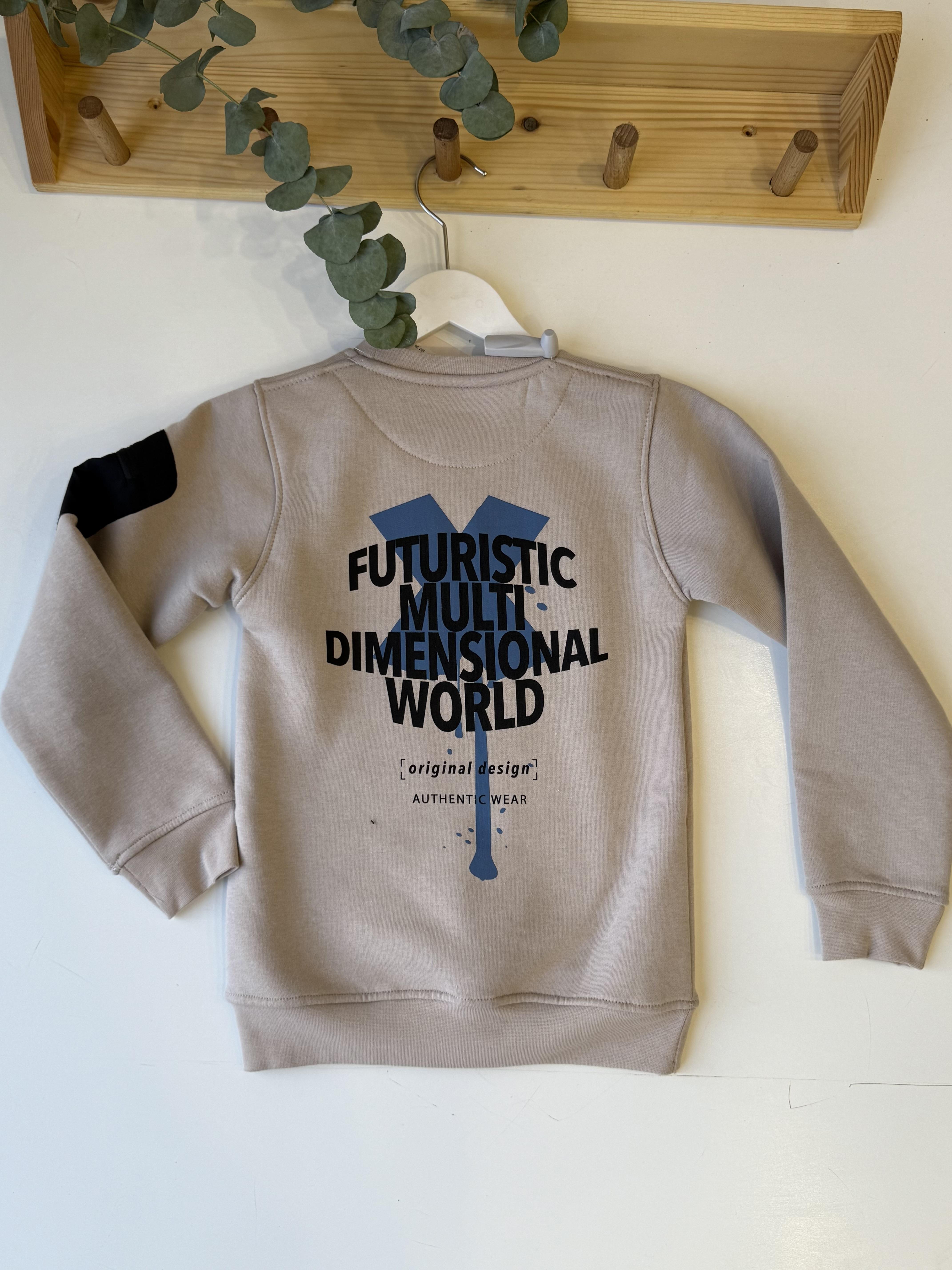 8898 Kids Futuristic Baskılı Sweatshirt 7-10 Yaş