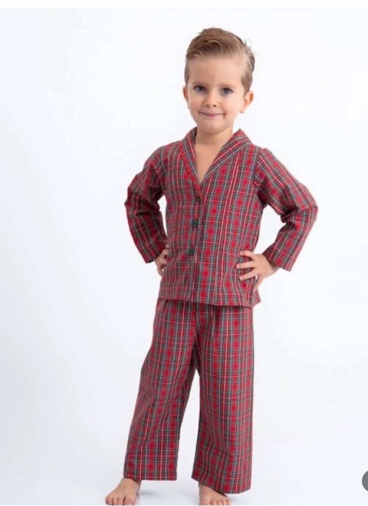 9005 Kids Ekose Erkek Pijama Takım 2-3 /10-11 Yaş