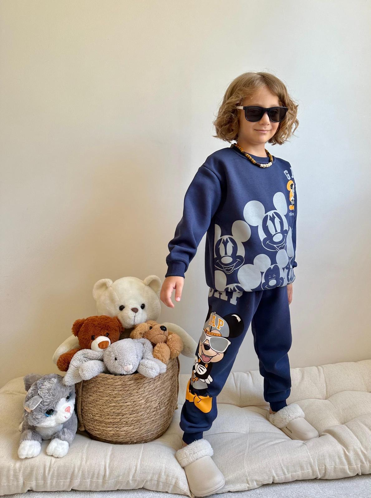 9127 Kids Gap Mickey Baskılı Takım 3-4/9-10 Yaş