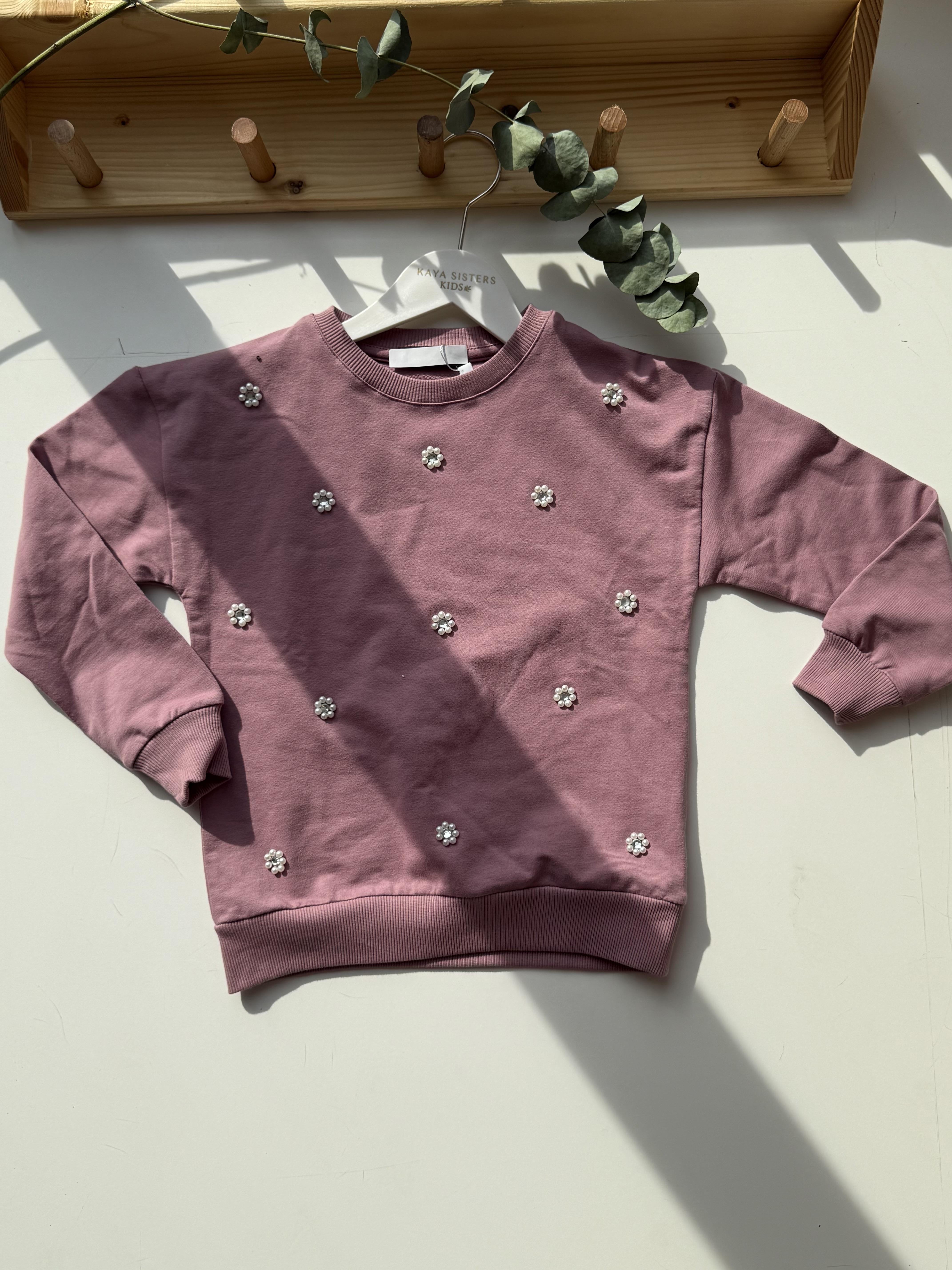 9130 Kids İncili Sweatshirt 5-6/13-14 Yaş