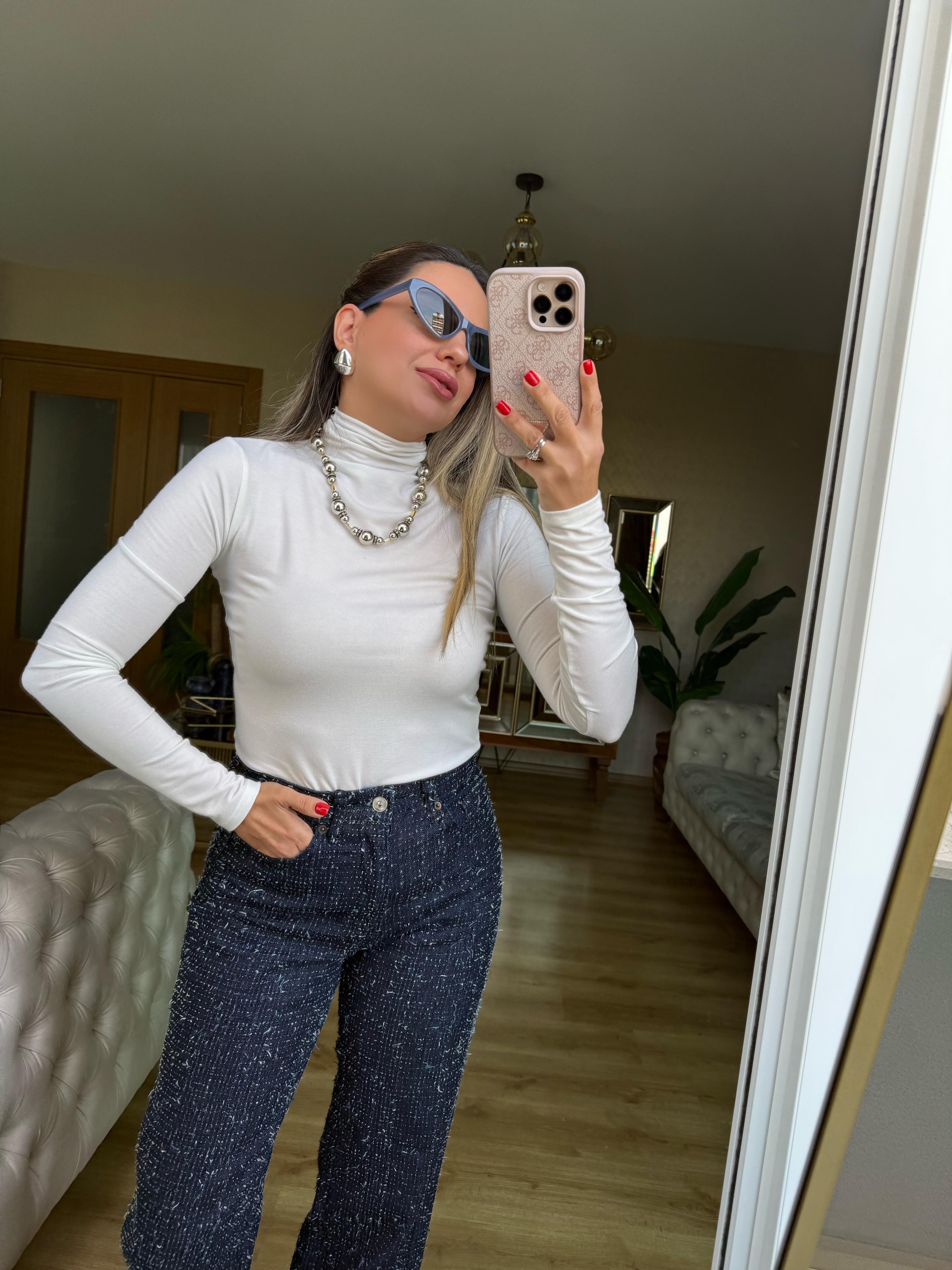 9194 Balıkçı Yaka Orj Marka Bluz