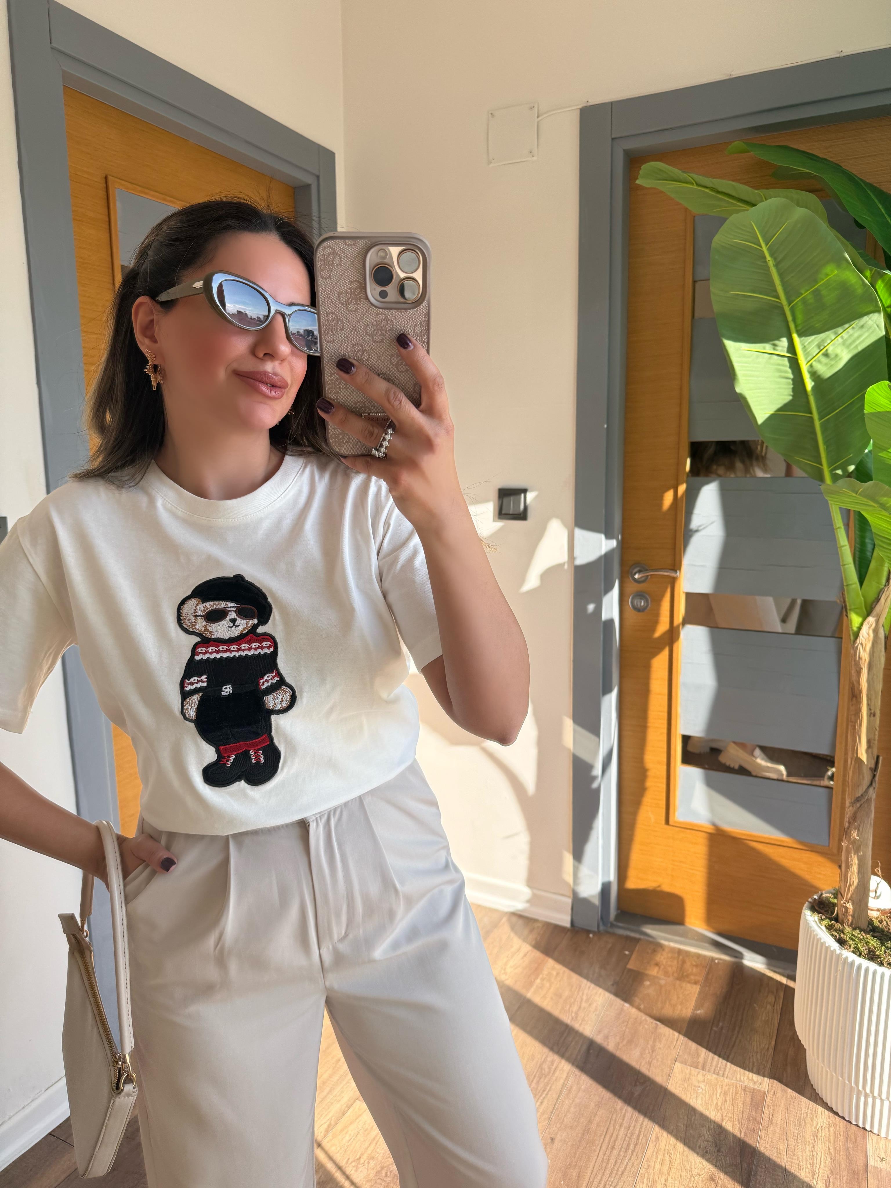 9304 Ayıcık Baskılı Orj Marka Tshirt