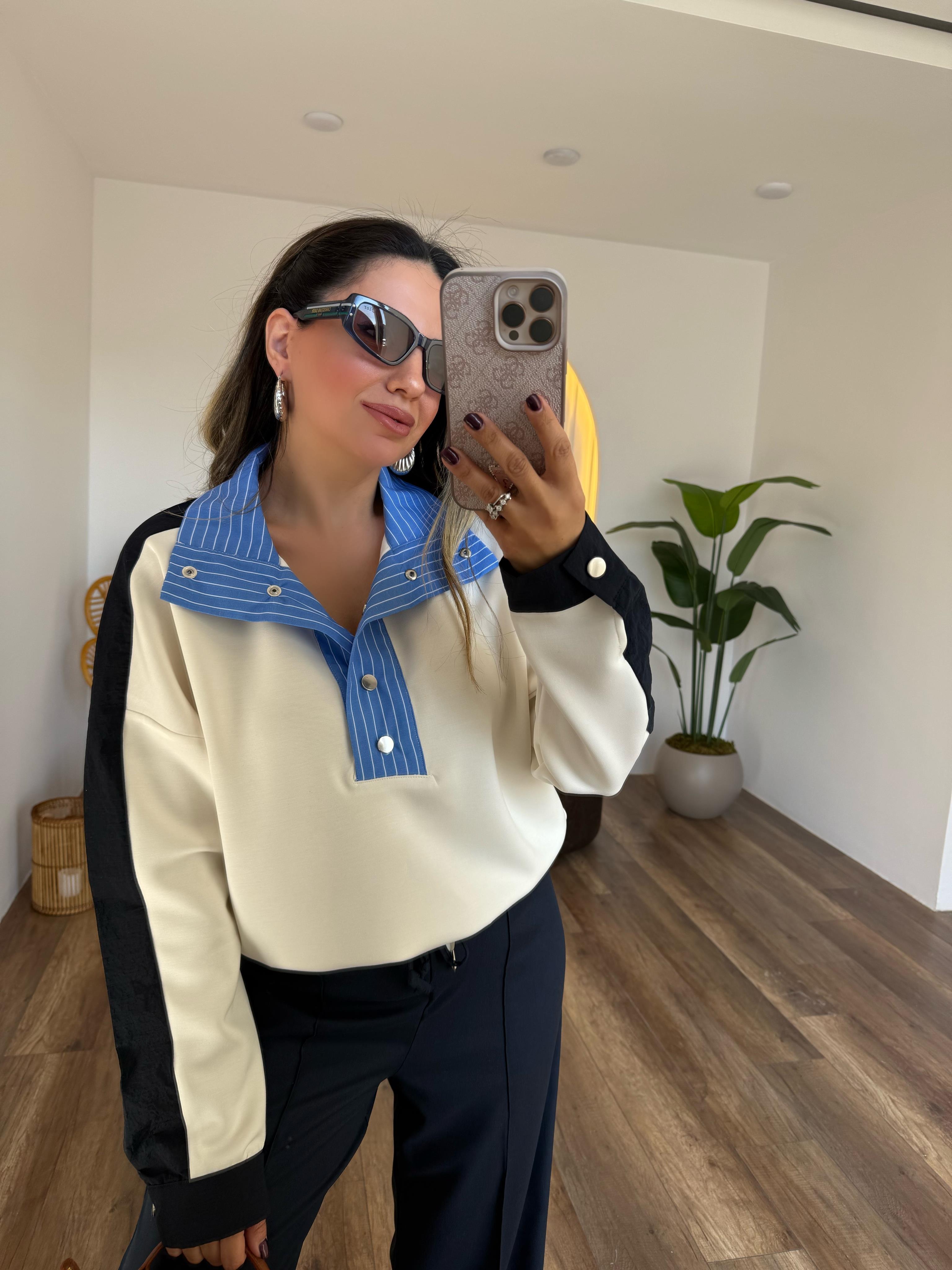 9328 Çıtçıtlı Sweatshirt