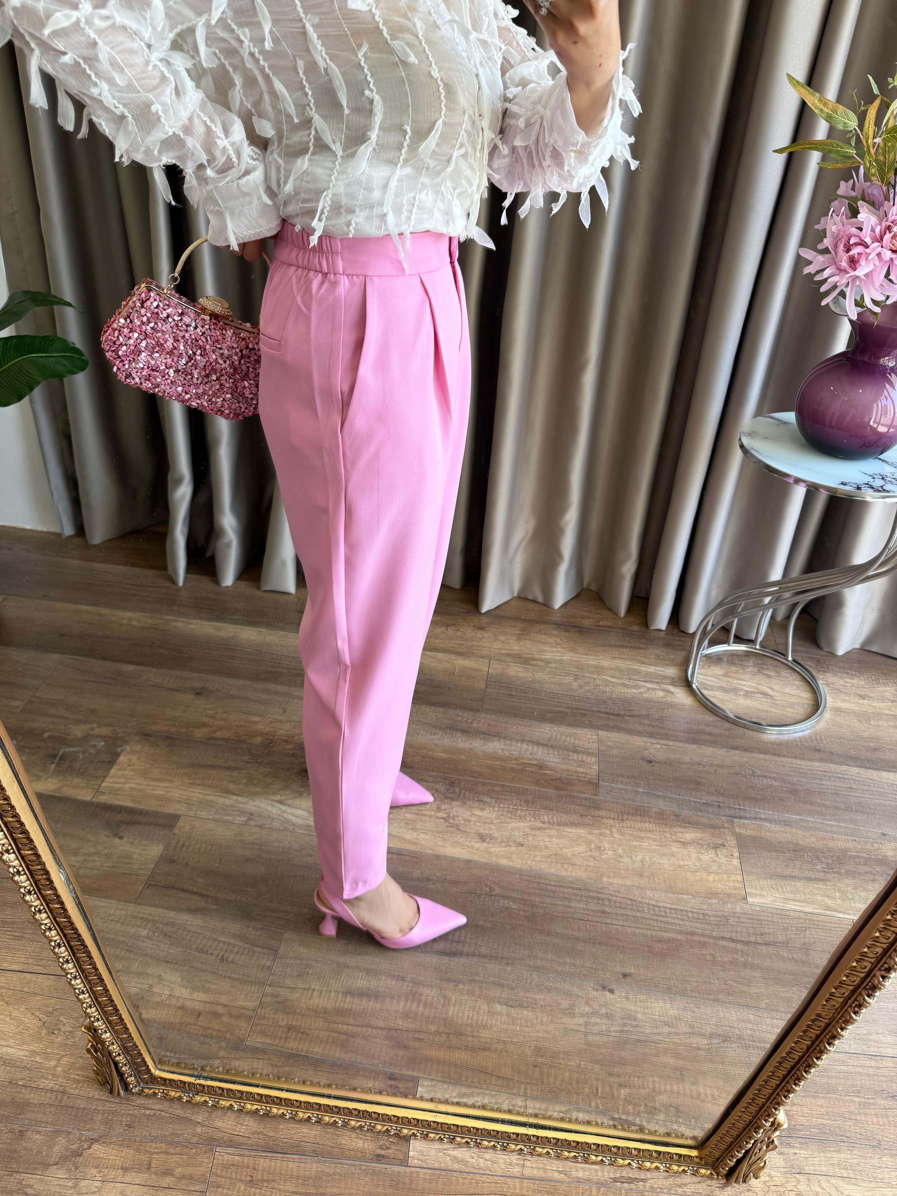 9459 Arka Beli Lastikli Pantolon