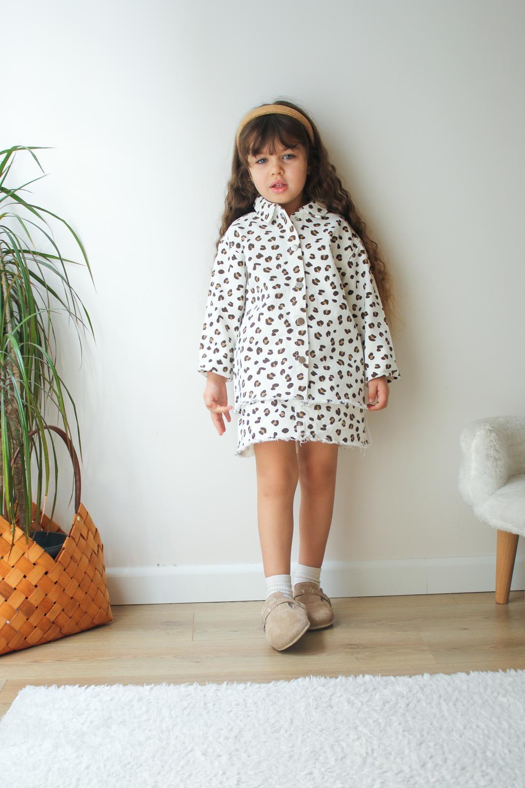 9501 Kids Leopar Gabardin Kız Takım 3-4/9-10 Yaş