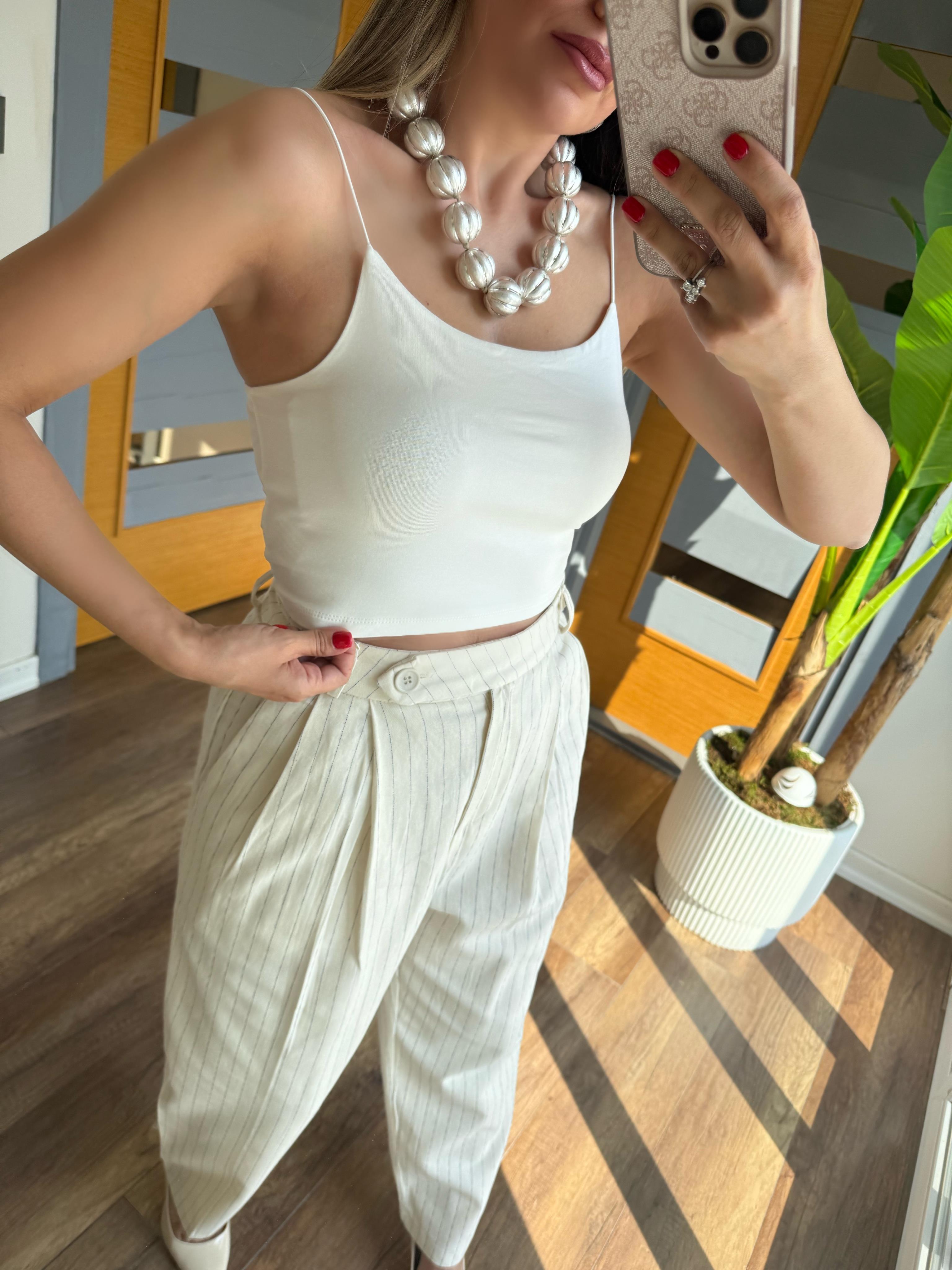 9515 Askısı Lastikli Atlet Bluz