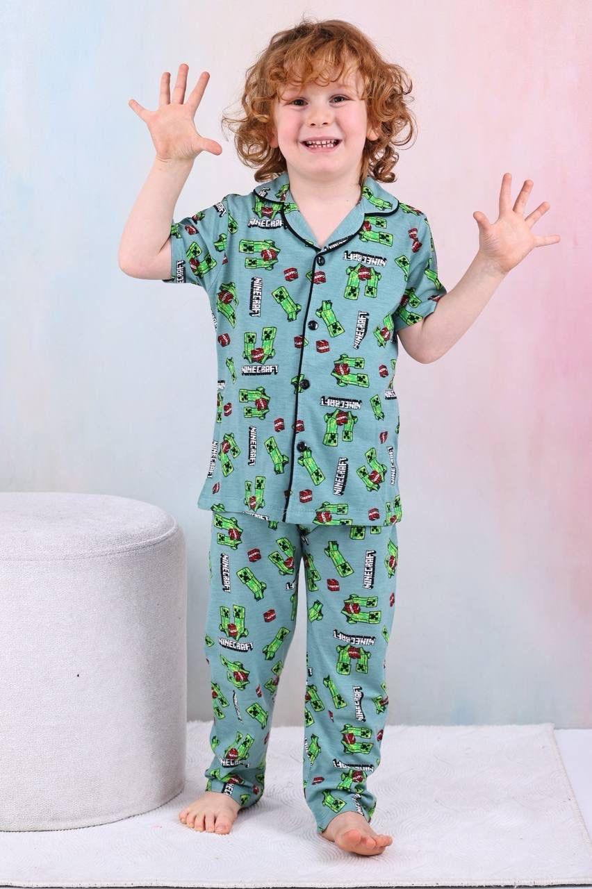 9570 Kids Düğmeli Pijama Takım 4-5/11-12 Yaş