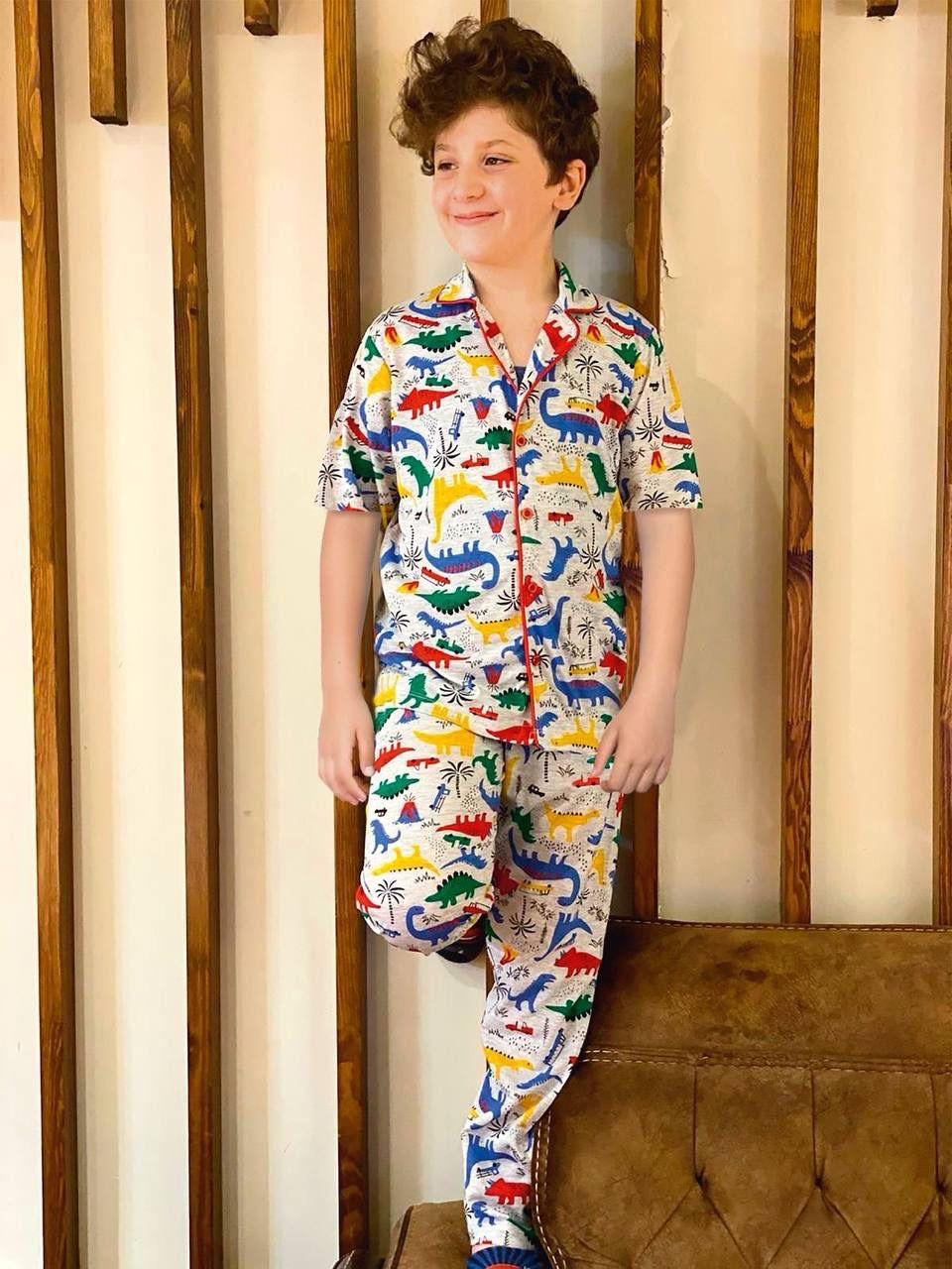 9570 Kids Düğmeli Pijama Takım 4-5/11-12 Yaş