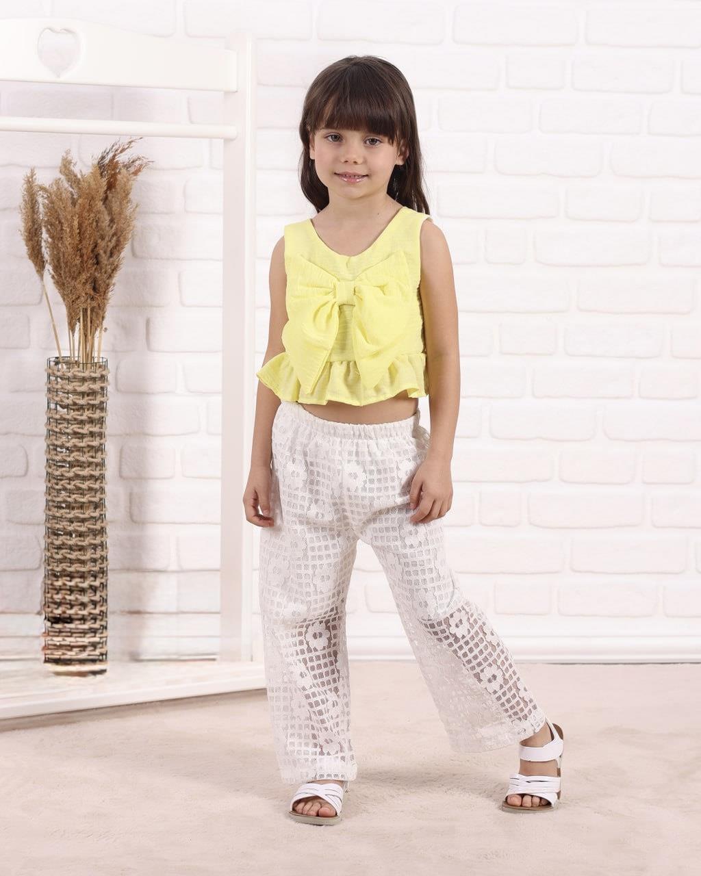 9597 Kids Dantelli Fiyonklu Kız Takım 2-3/7-8 Yaş