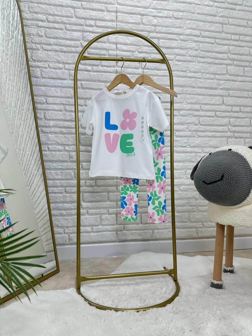 9619 Kids Love Baskılı Takım 2-3/7-8 Yaş