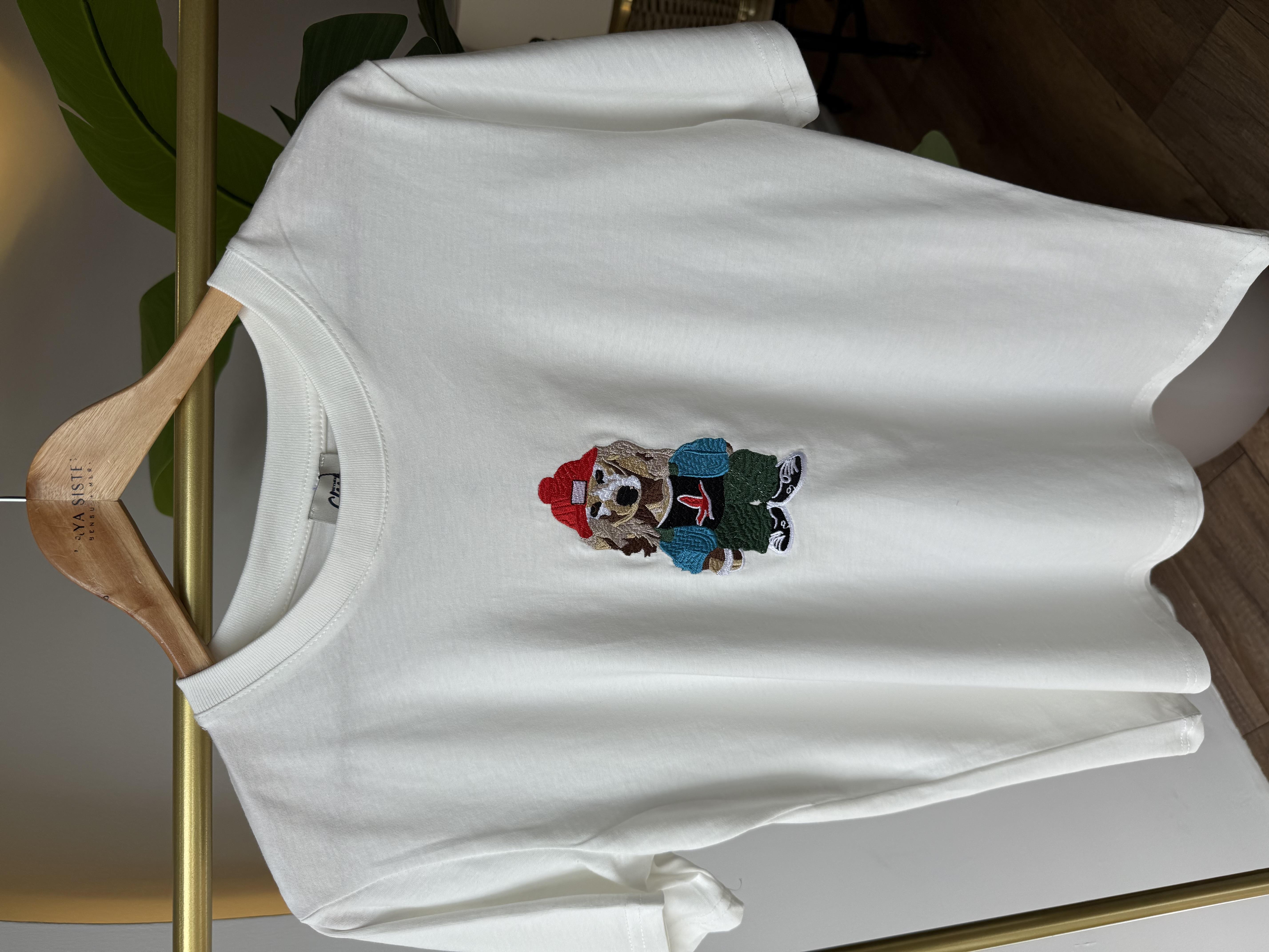 9664 Renkli K. Baskılı Tshirt