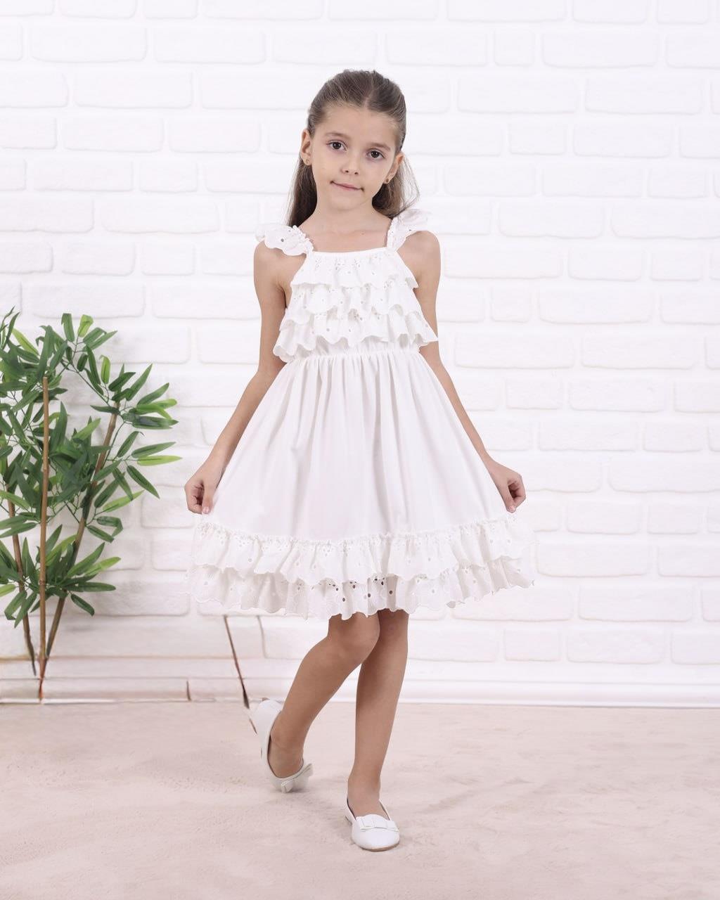 9666 Kids Fırfırlı Askılı Fisto Elbise 3-4/6-7 Yaş