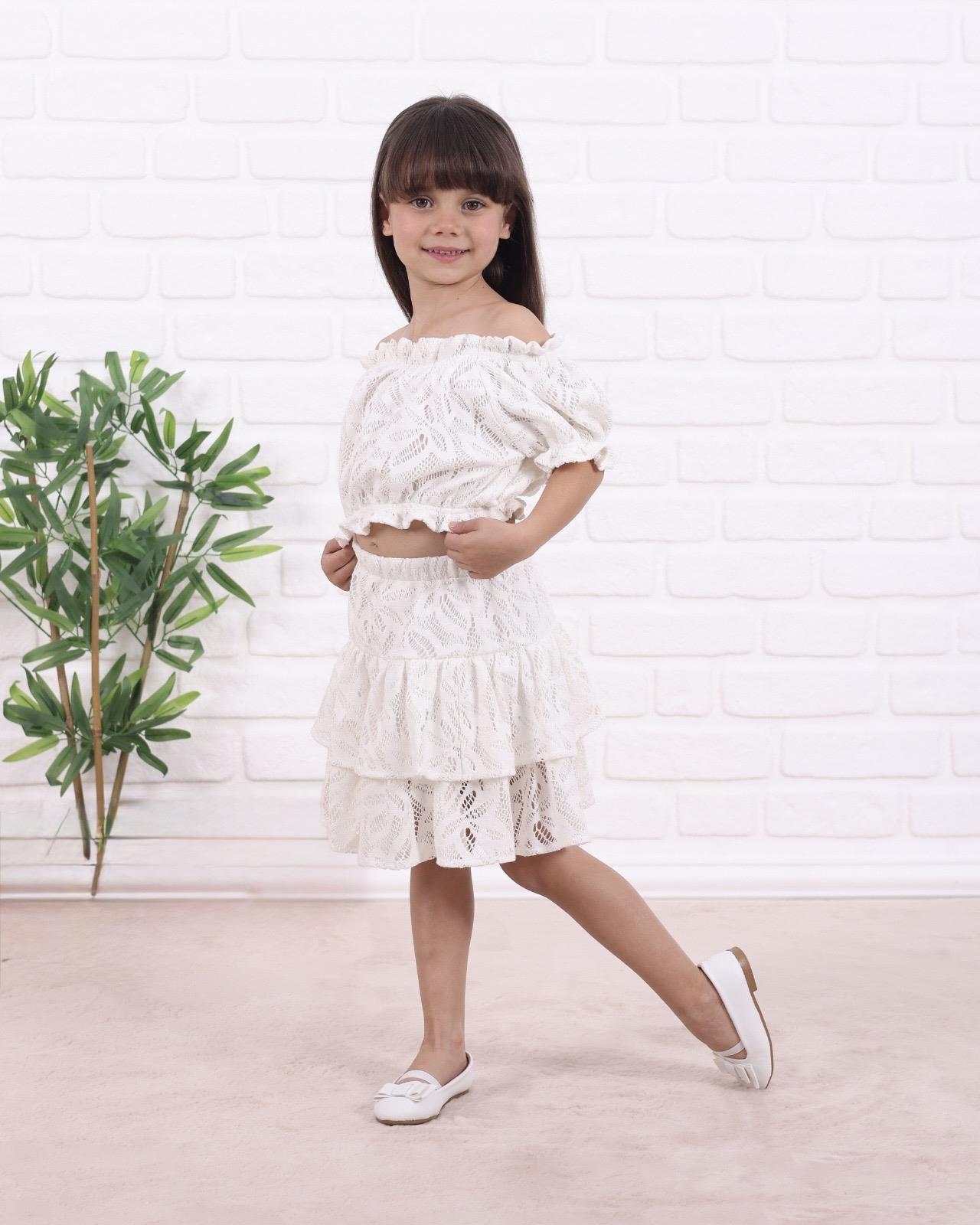 9669 Kids Dantelli Etek Bluz Takım 2-3/6-7 Yaş