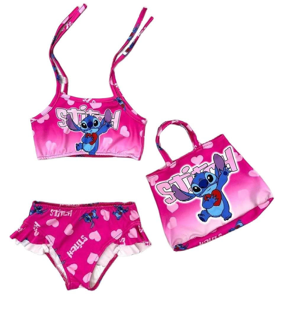 9858 Kids Çantalı Çocuk Bikini 3-4/9-10 Yaş