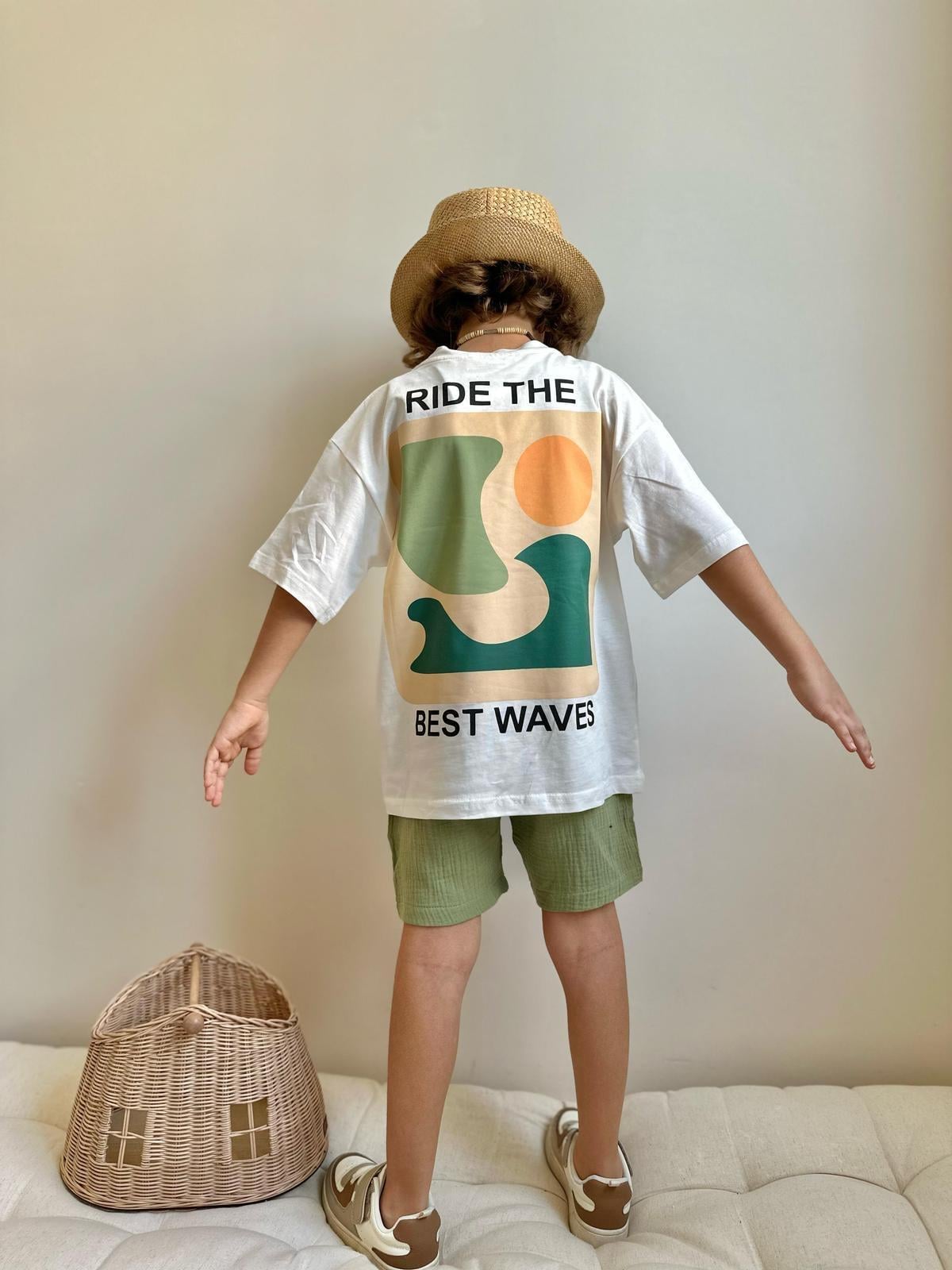 9935 Kids Waves Baskılı Erkek Takım 5-6/13-14 Yaş