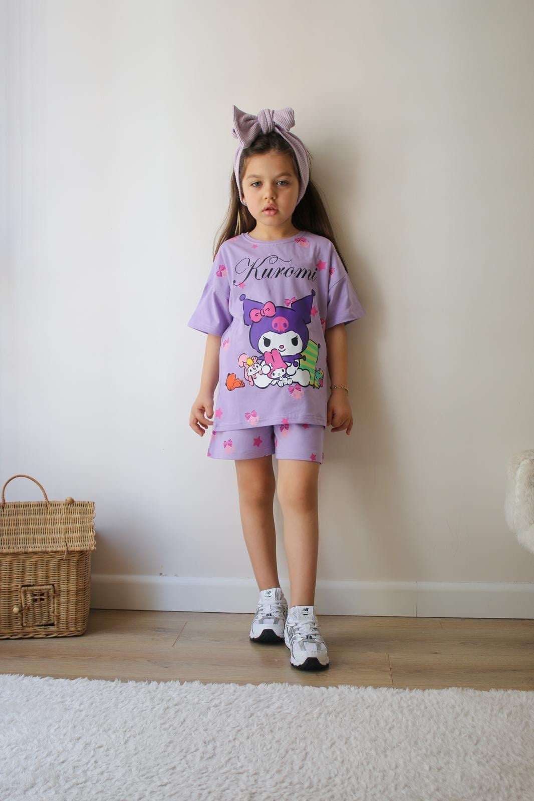 9965 Kids Kuro.Baskılı Mor Takım 3-4/9-10 Yaş