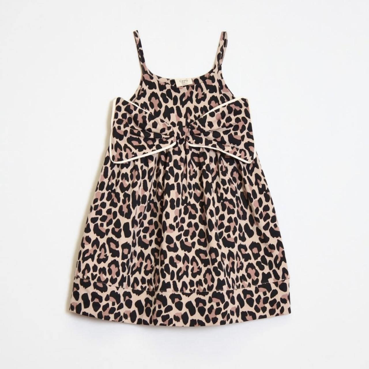9967 Kids Leopar Elbise 4-10 Yaş