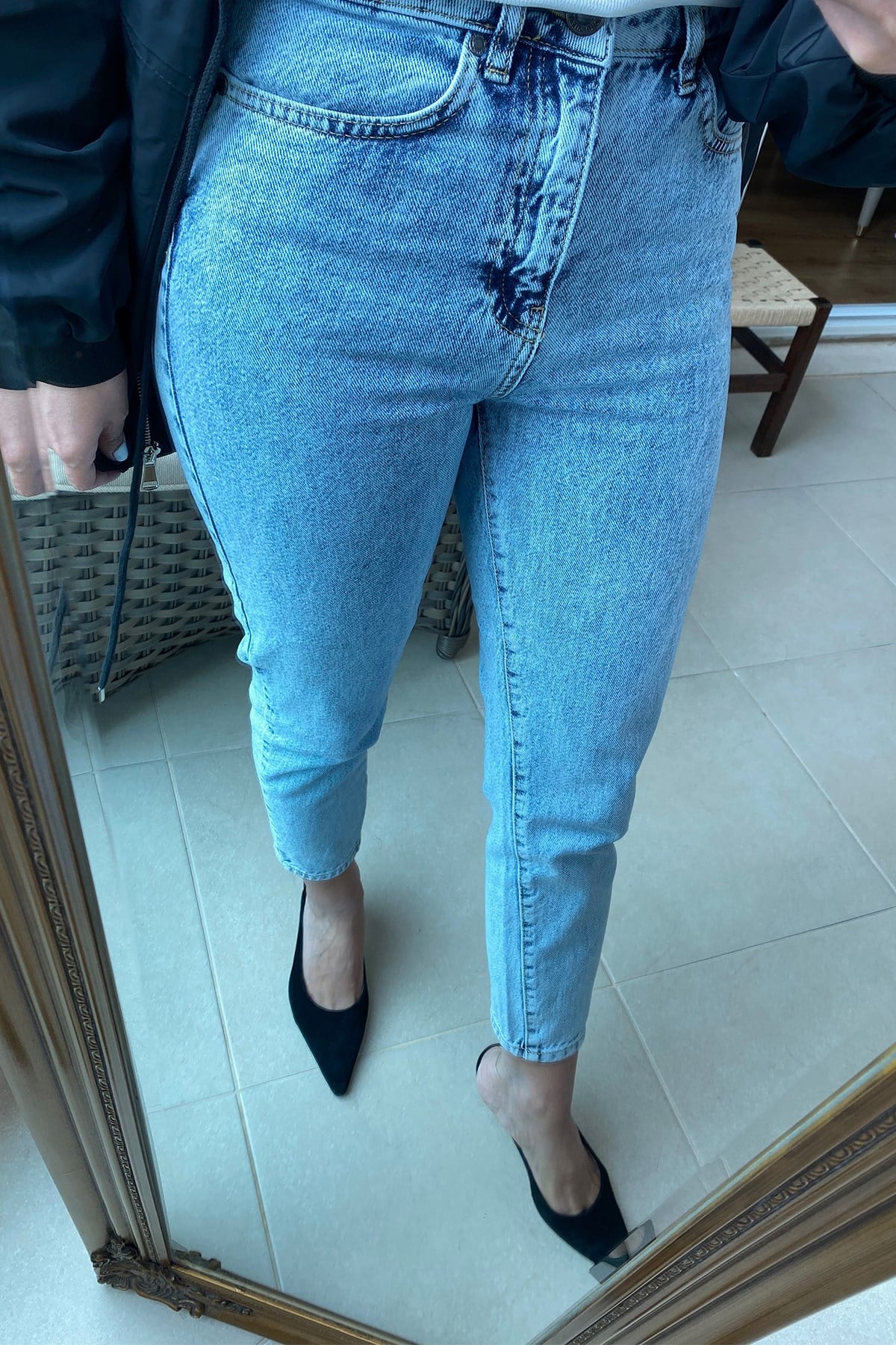 Açık Renk Mom Fit Pantolon