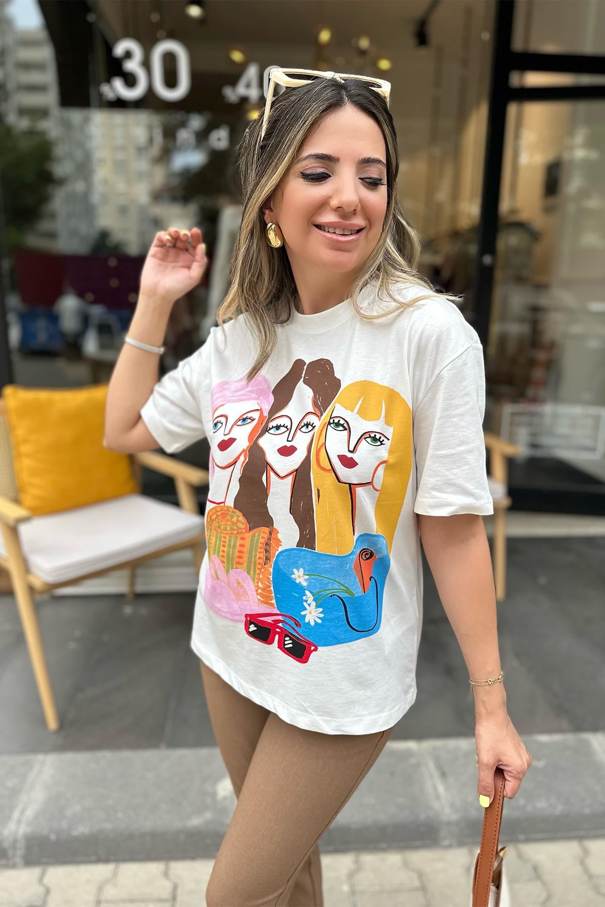 Baskı Detaylı Orjinal Tshirt