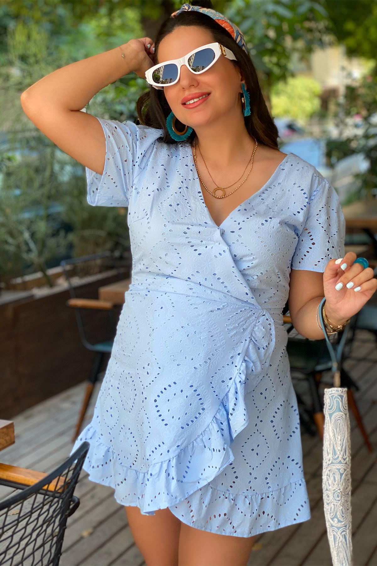 Bebe Mavi Fisto Detaylı Tulum Elbise