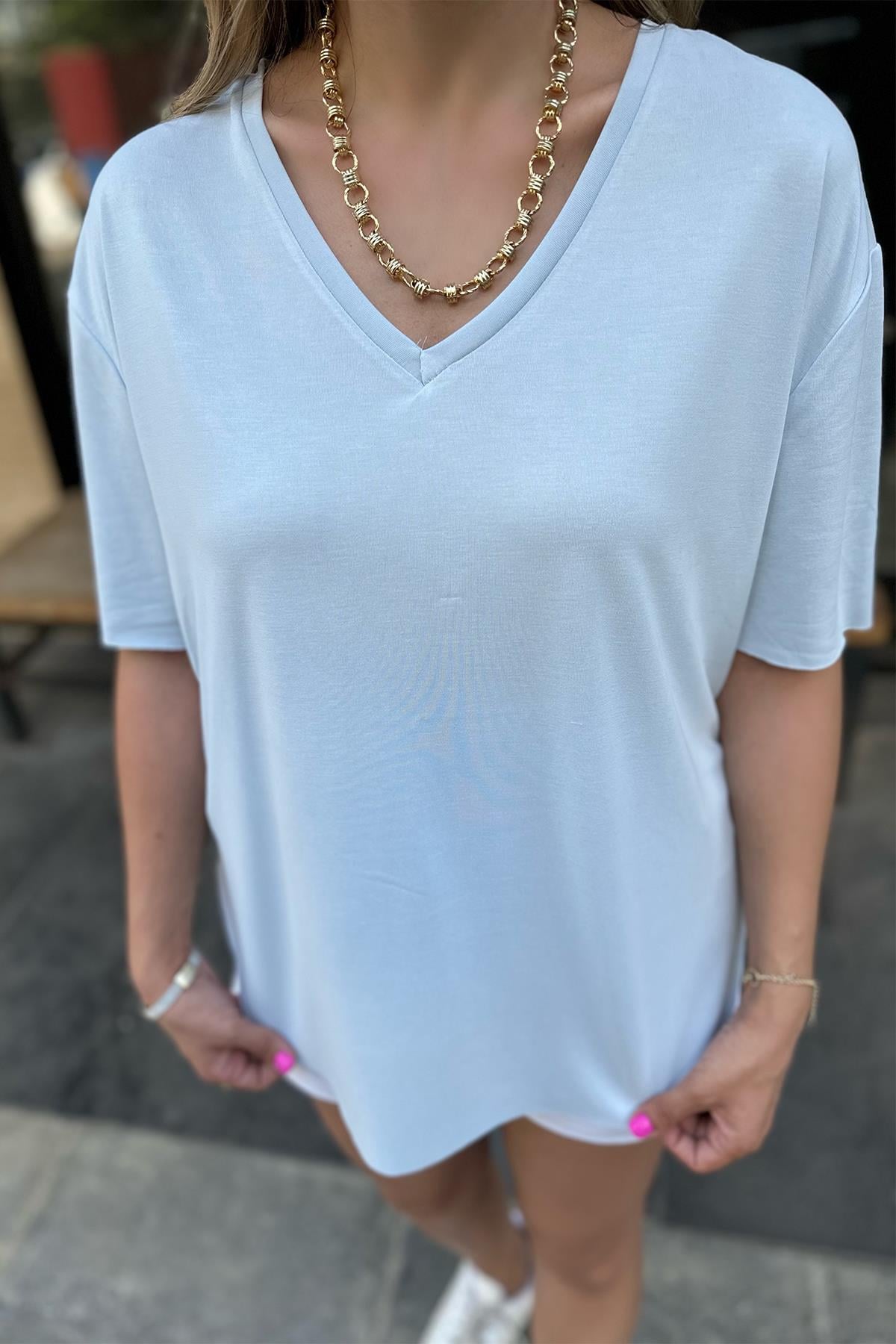 Bebe Mavi Modal Kumaş Tshirt