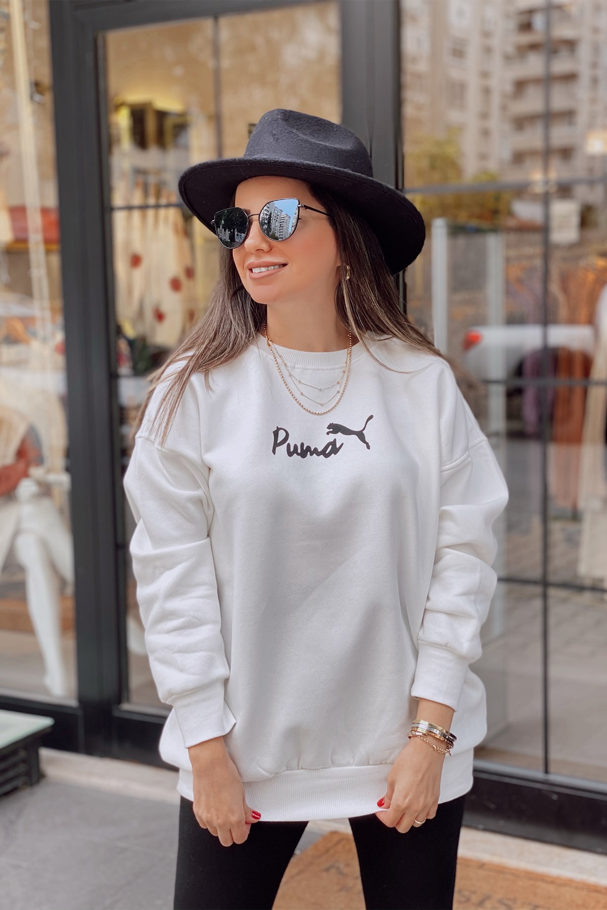 Beyaz Puma Sweatshirt