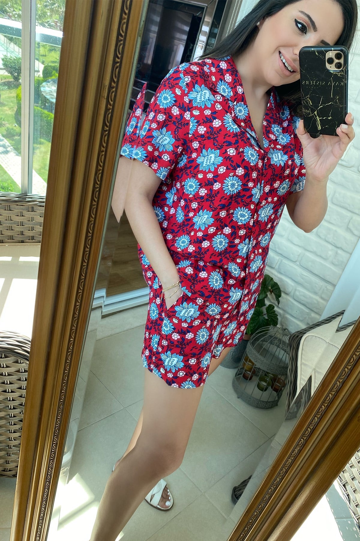 Desenli Kısa Pijama Takım