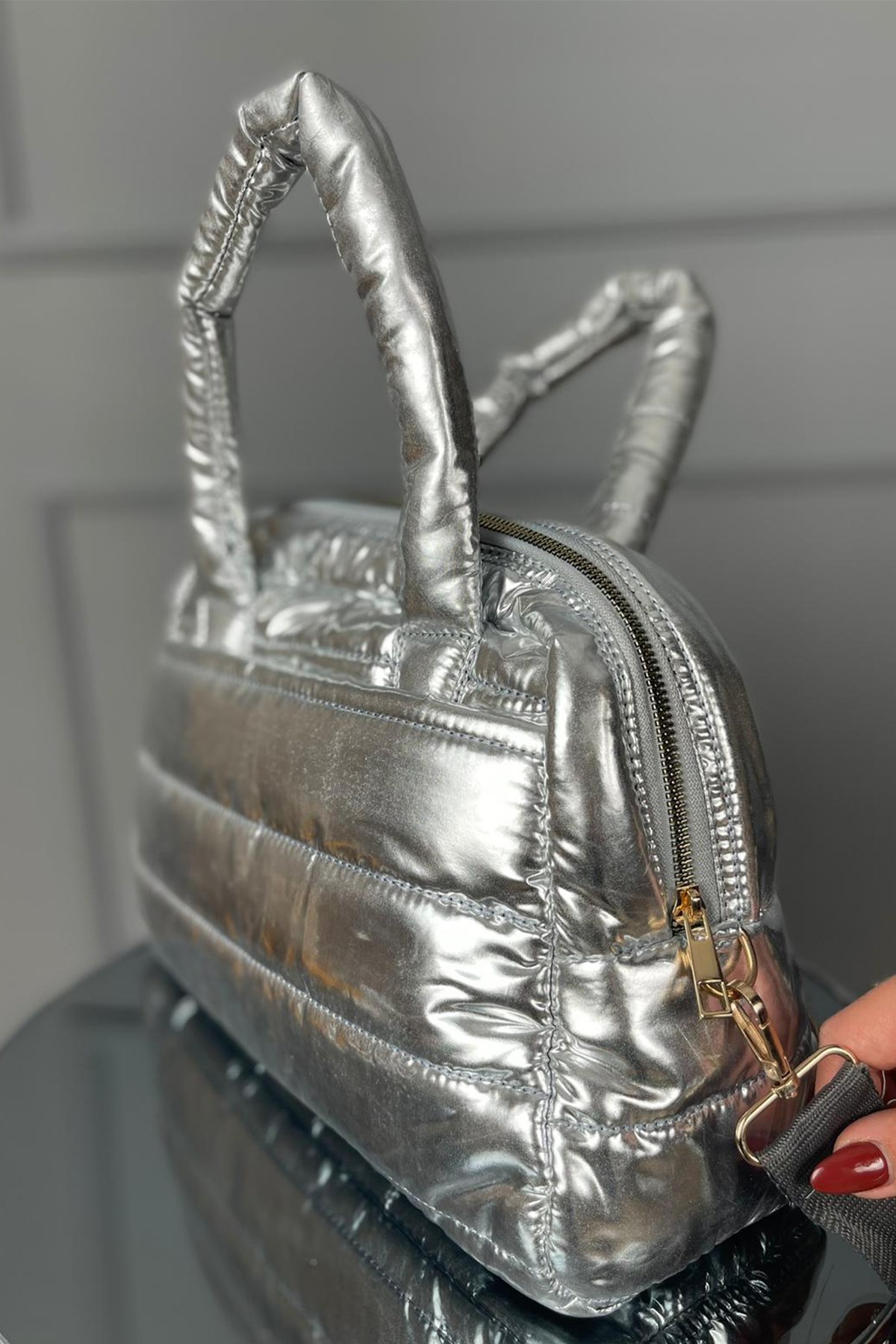Gümüş Rugan Çanta
