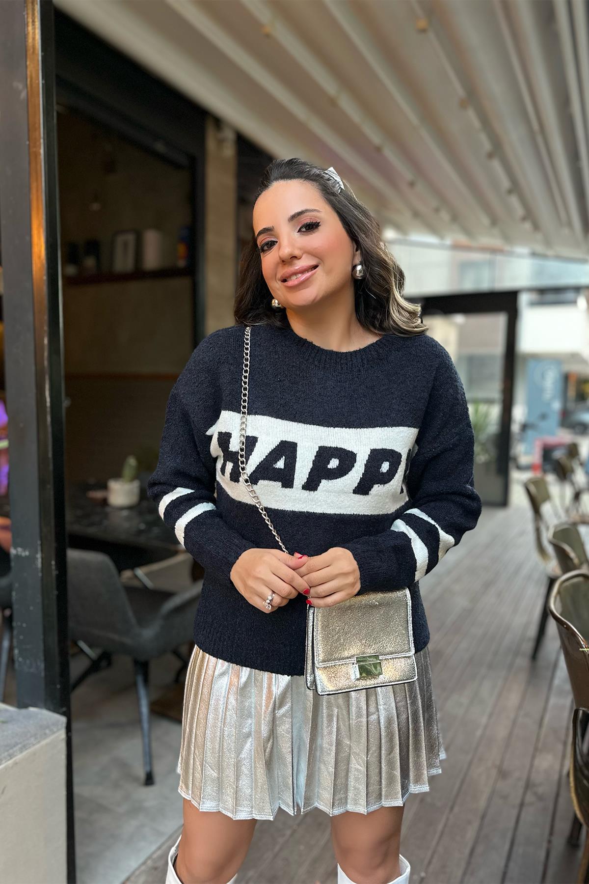 Happy Yazılı Orjinal Kazak