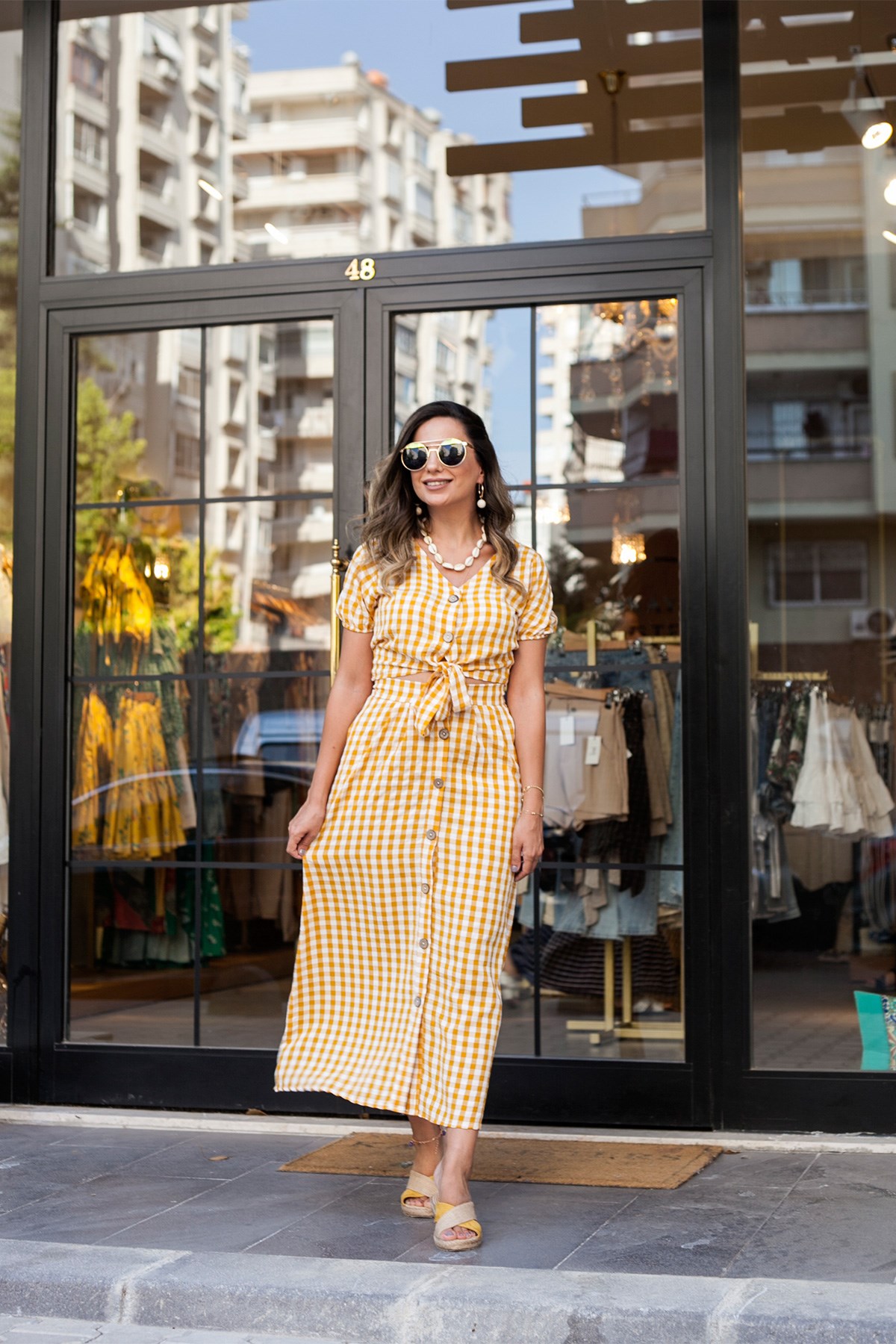 Hardal Sarı Ekose Takım