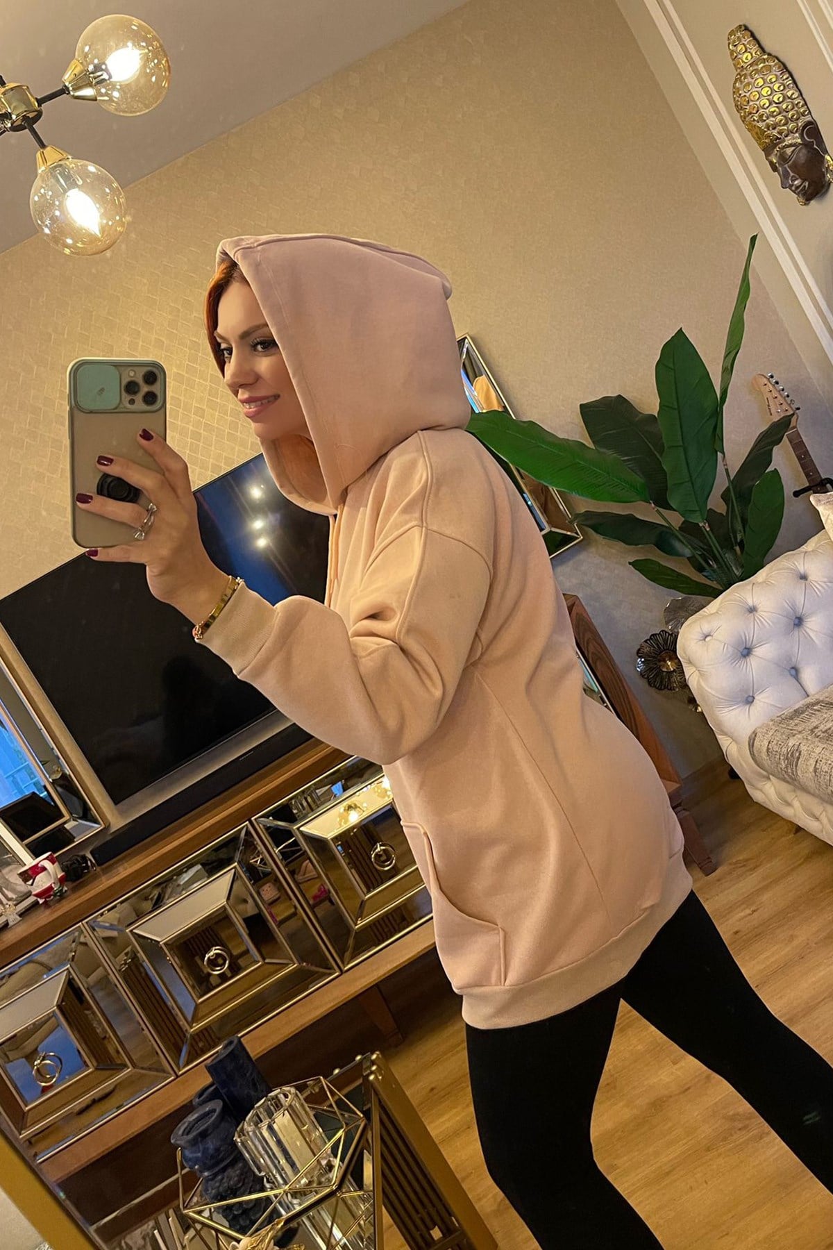 Kapşon Detaylı Cepli  Sweatshirt