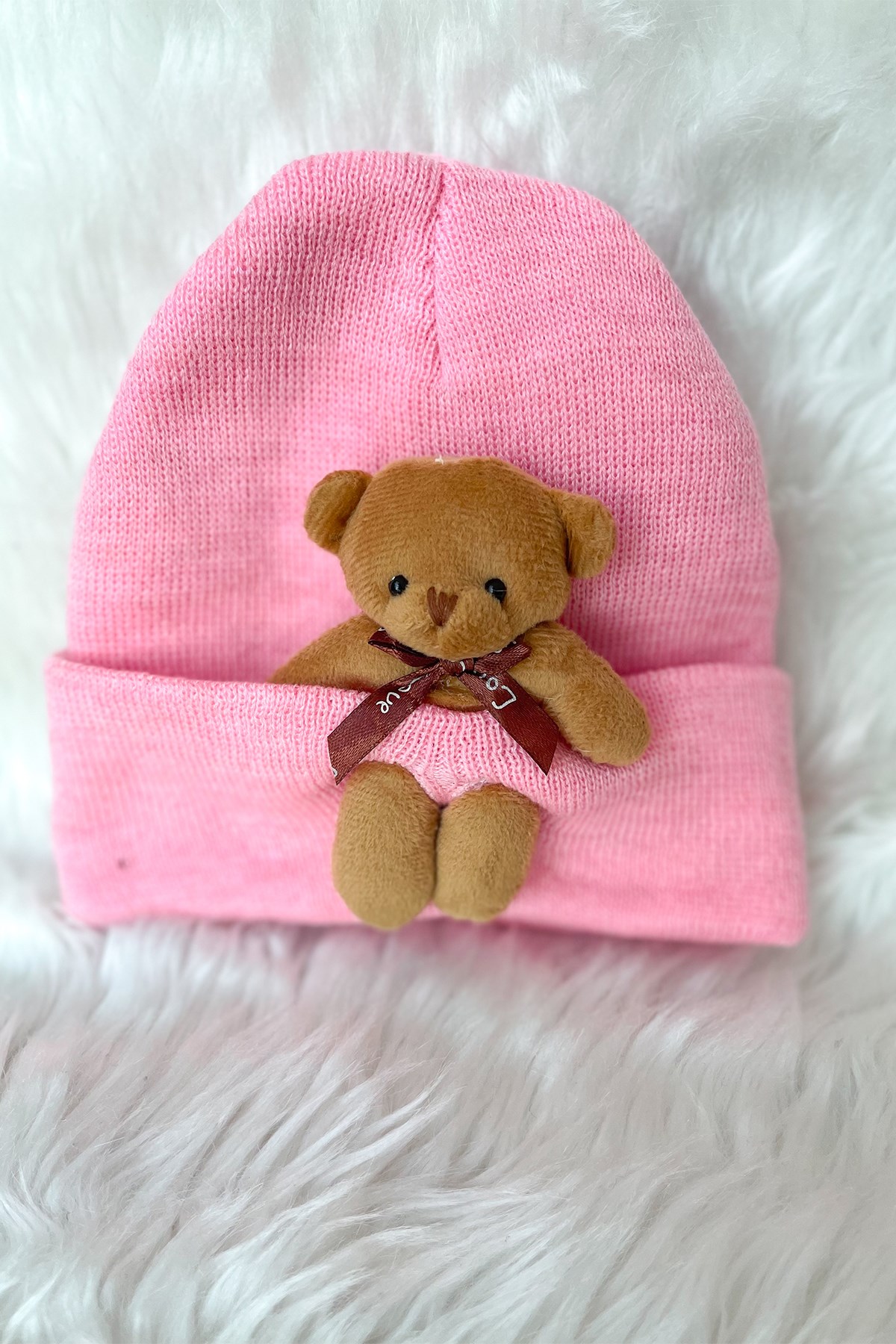 Kids Açık Pembe Ayıcıklı Bere