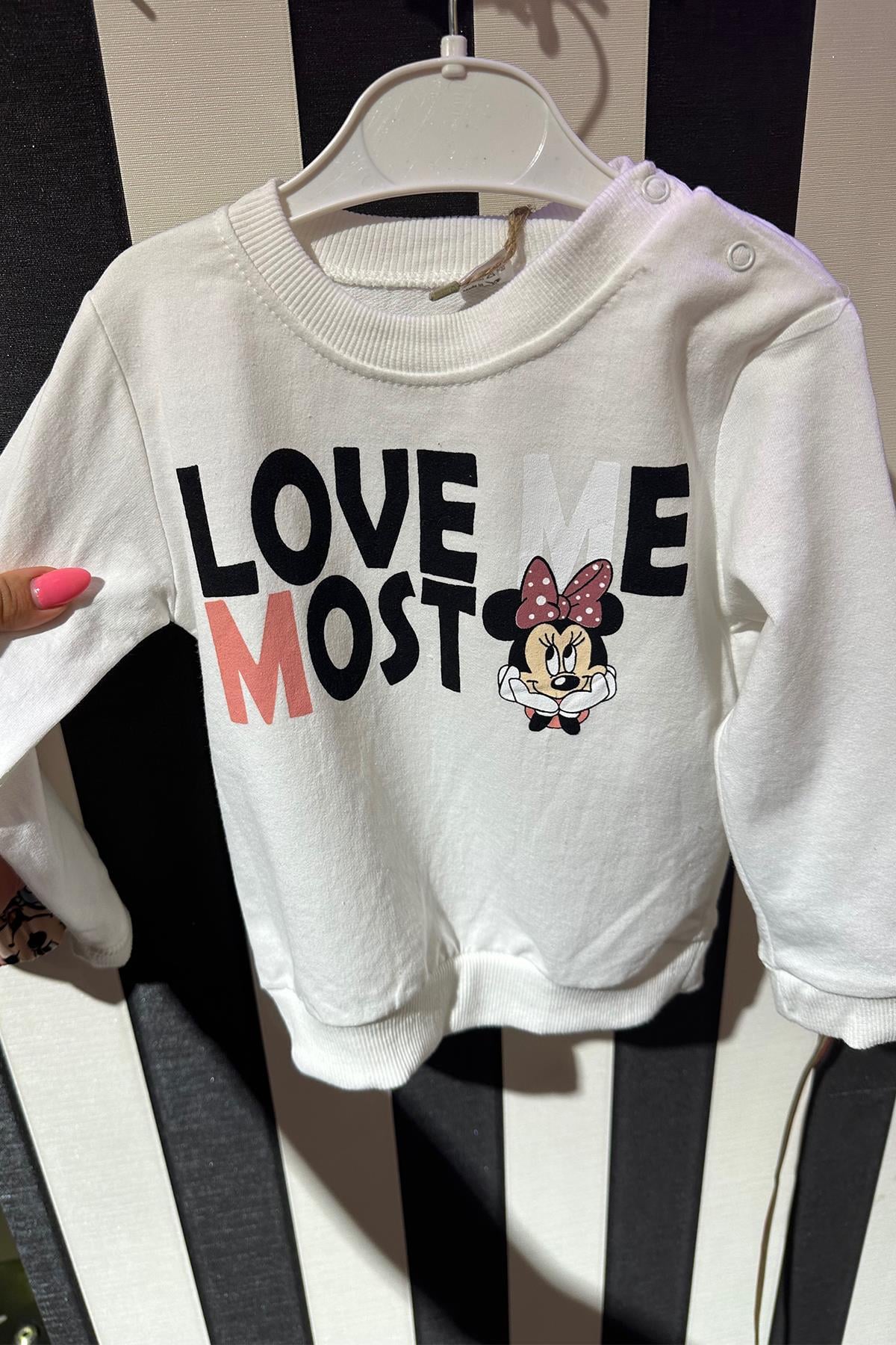 Kids Baskılı Montlu Sweatlı İkili Takım 