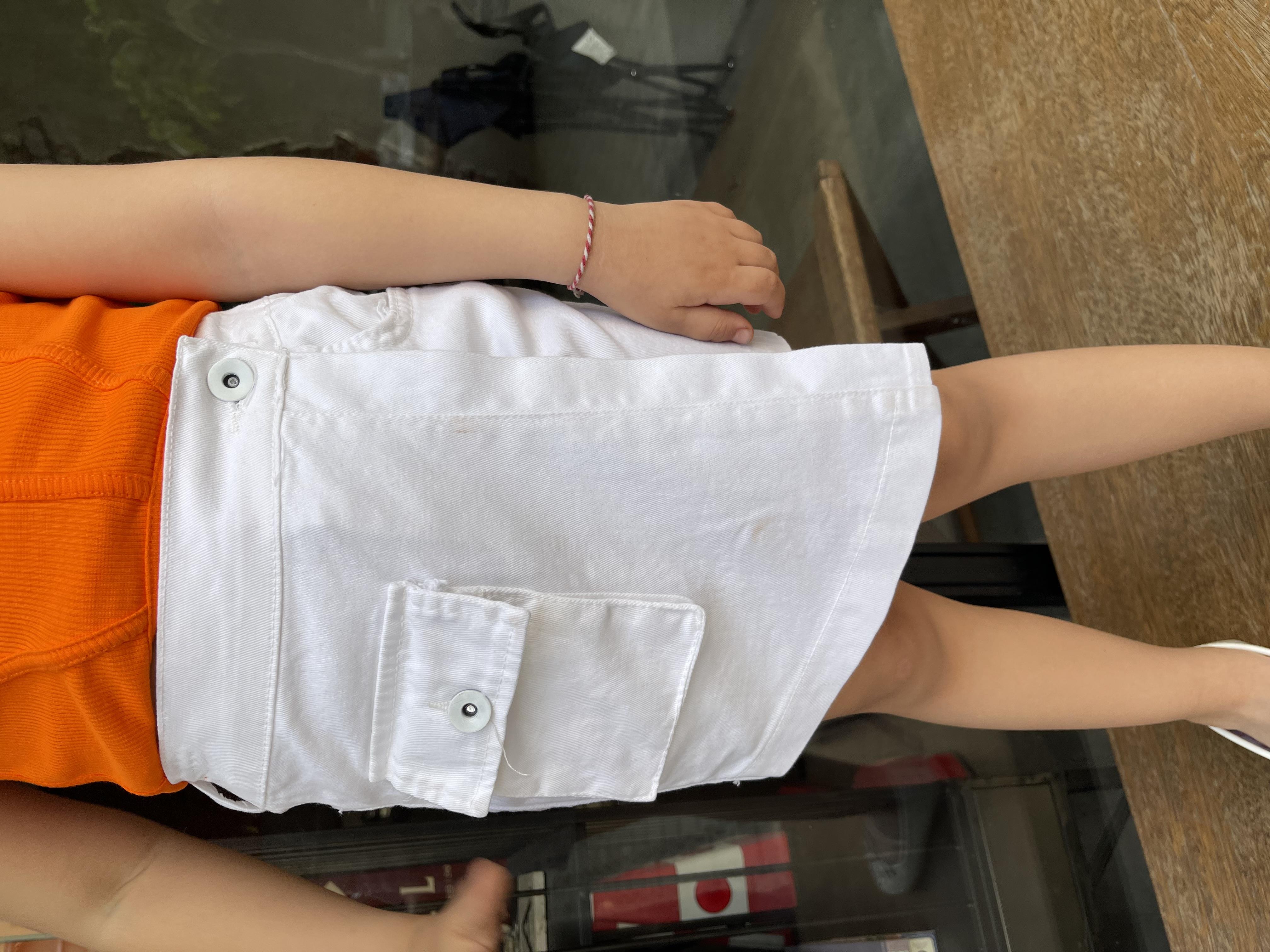 Kids Beyaz Cepli Şort Etek