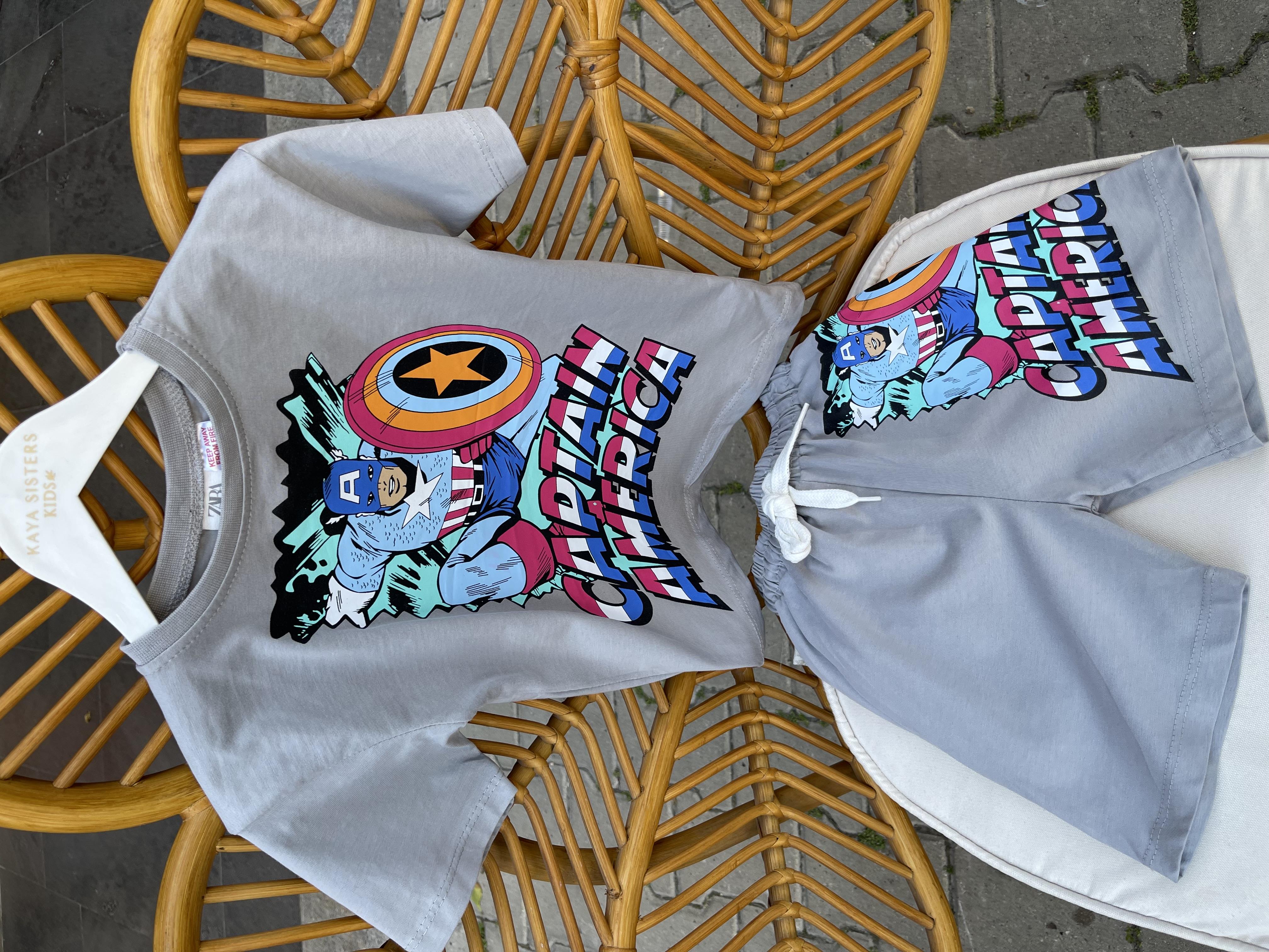 Kids Captain Gri Baskılı Takım