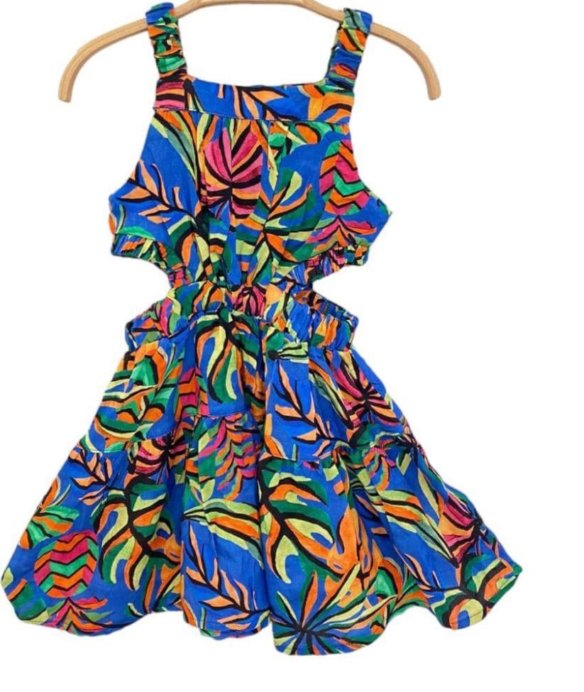 Kids Desenli Askılı Elbise