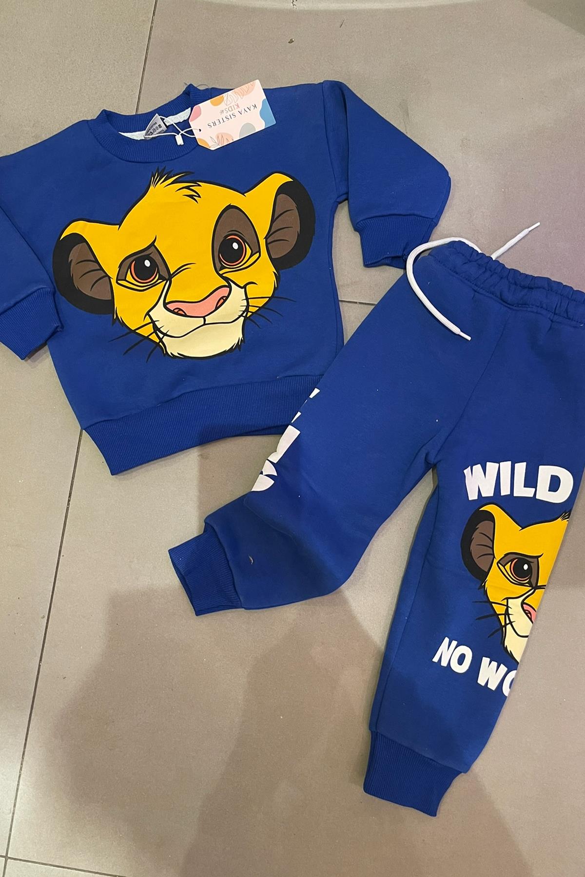 Kids Desenli Mavi Takım