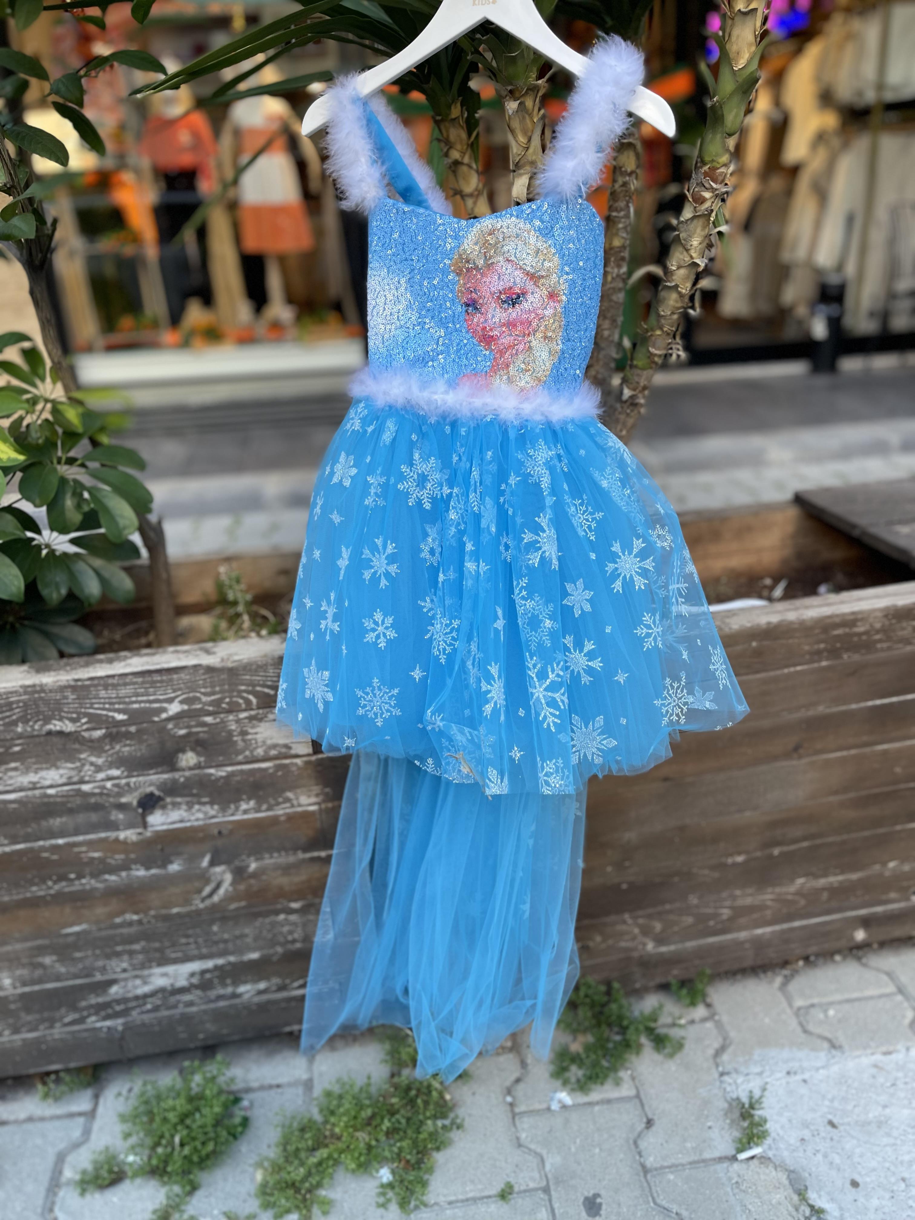 Kids Elsa Kostüm Elbise