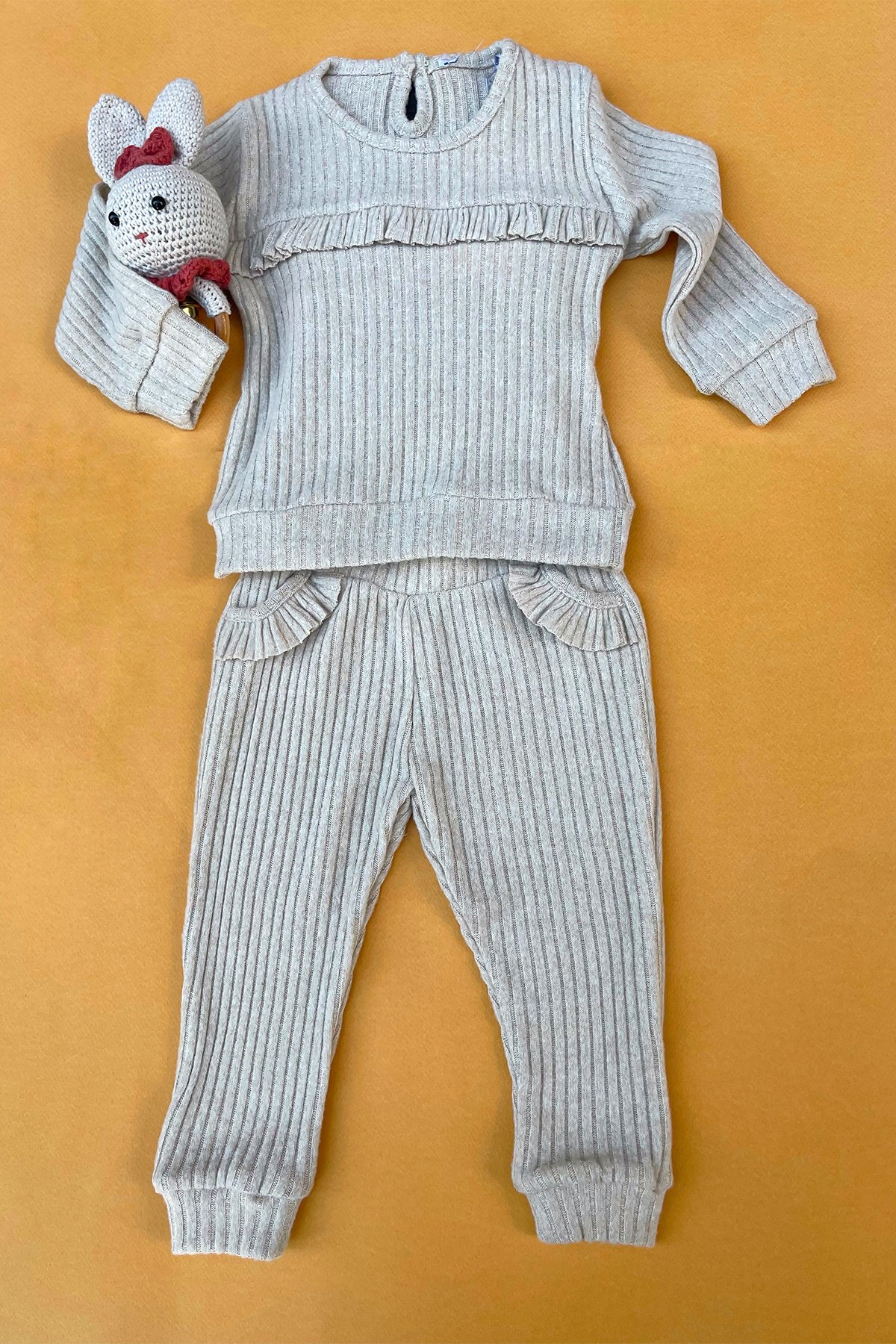 Kids Fitilli Bej Rengi Takım