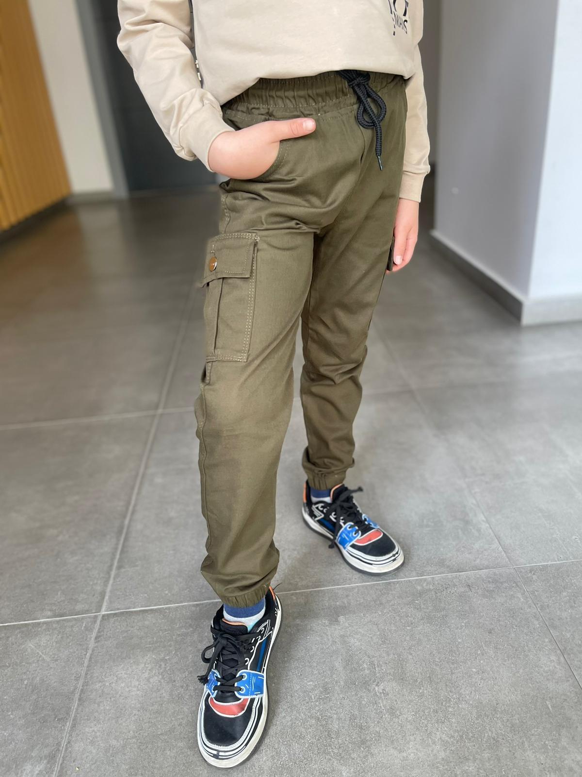Kids Haki Yeşil Kargo Cepli Pantolon