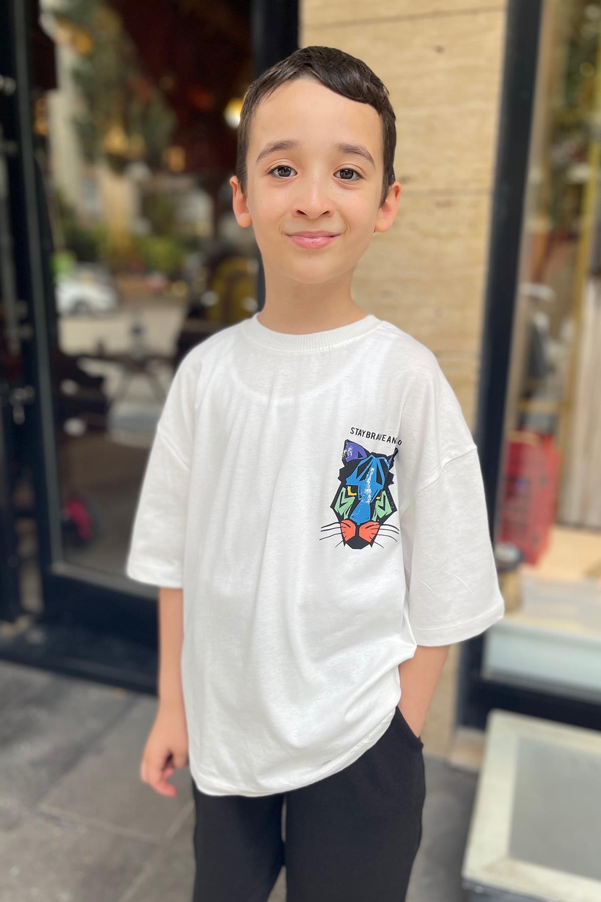 Kids Kaplan Baskılı Tshirt