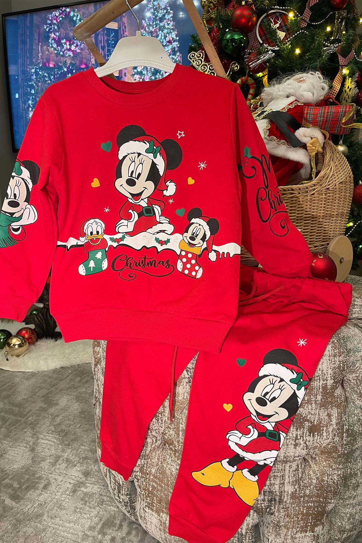 Kids Kırmızı Mickey Baskılı Takım