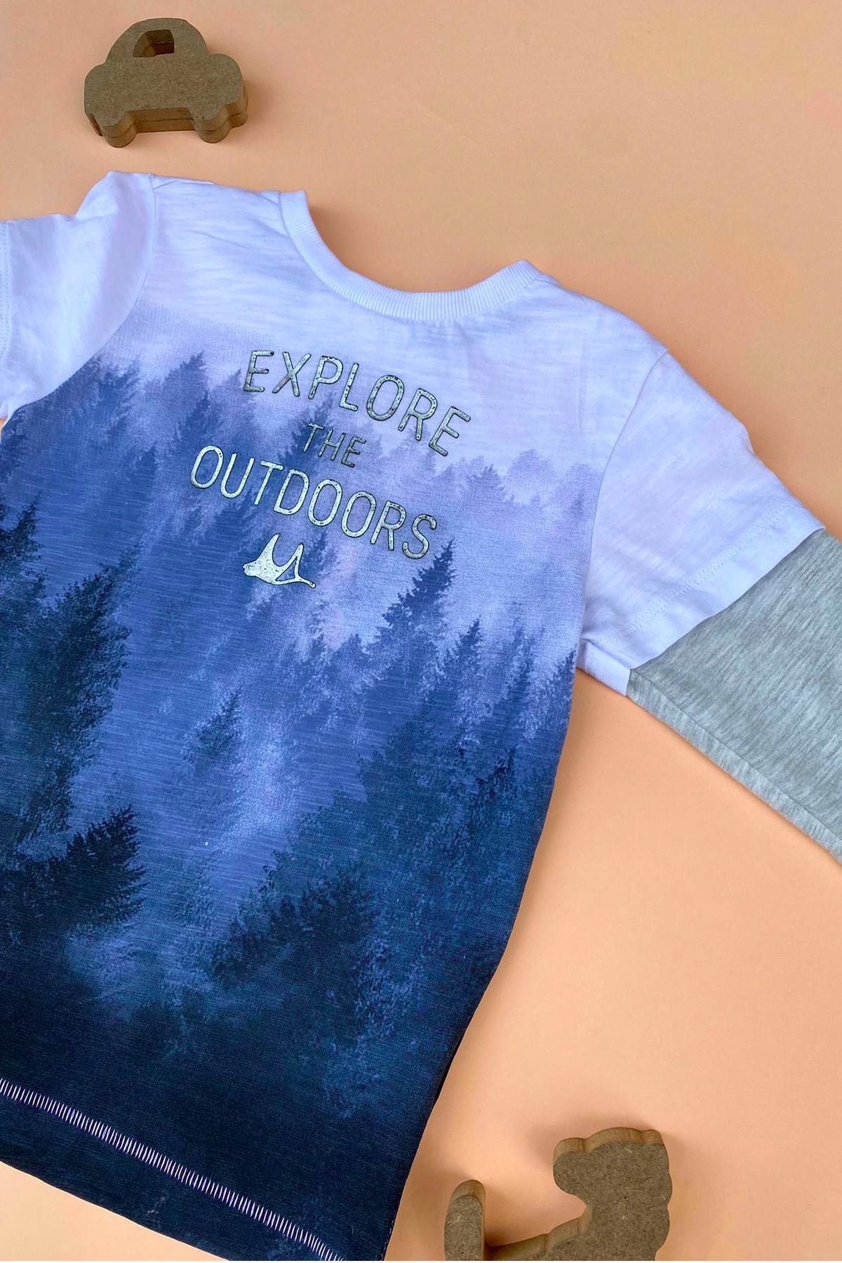 Kids Önü Baskılı Uzun Kollu Tshirt