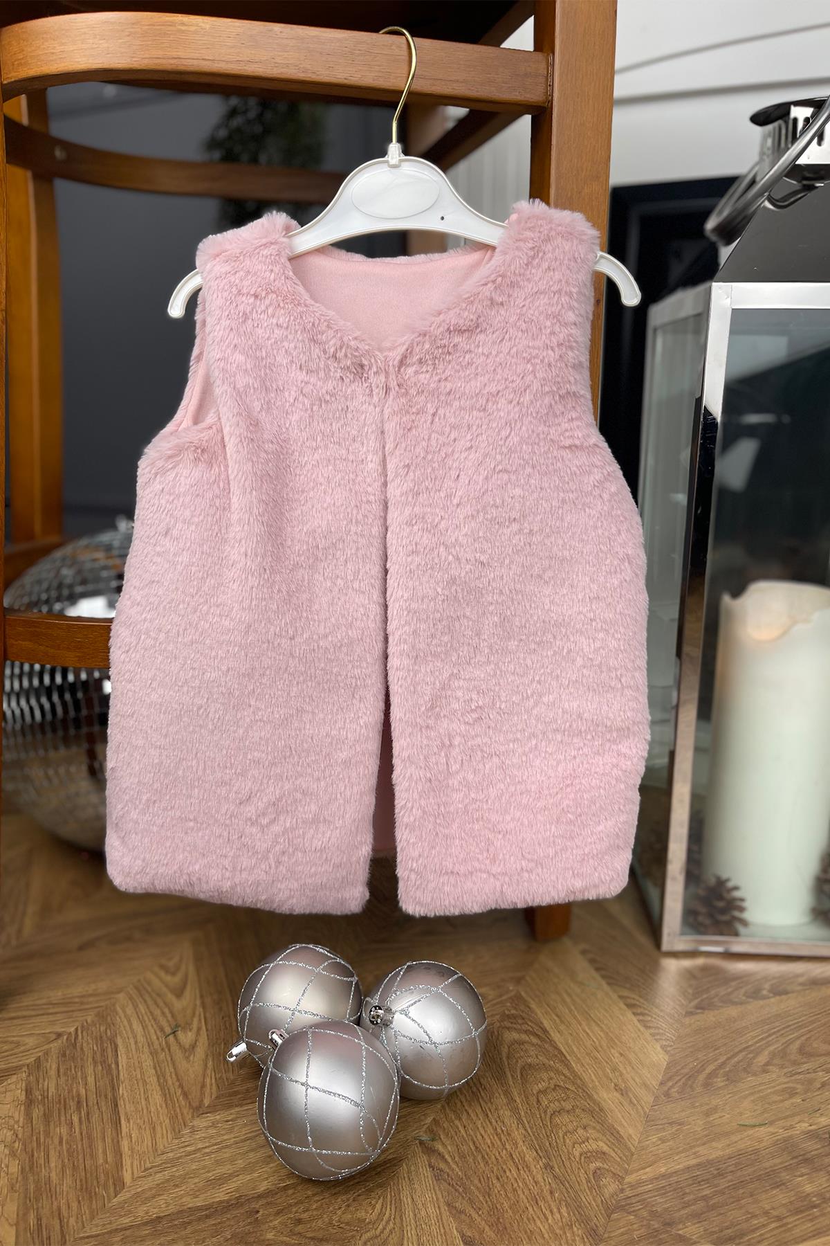 Kids Pudra Peluş Yelek