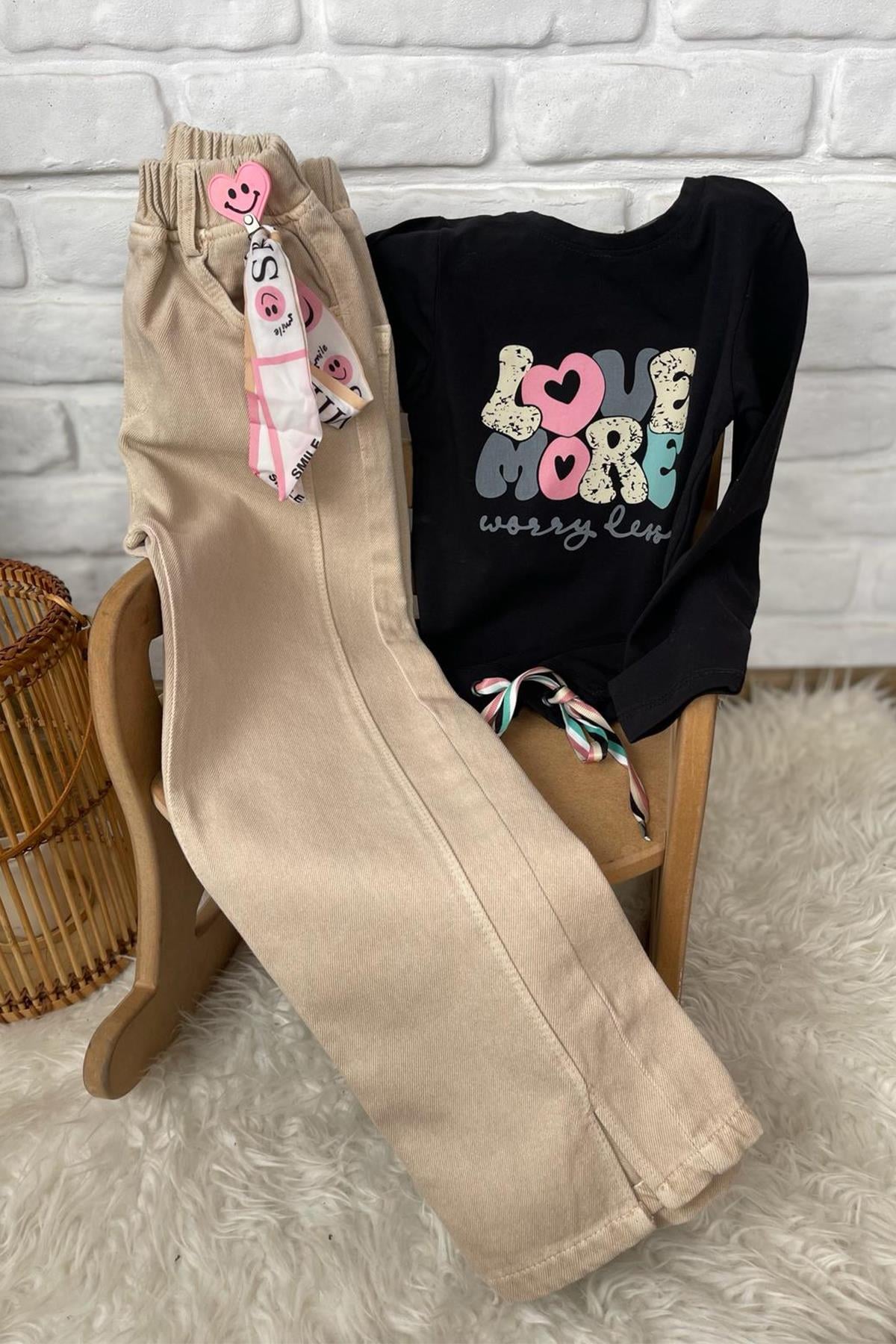 Kids Siyah Altı Bağlama Detaylı Sweat
