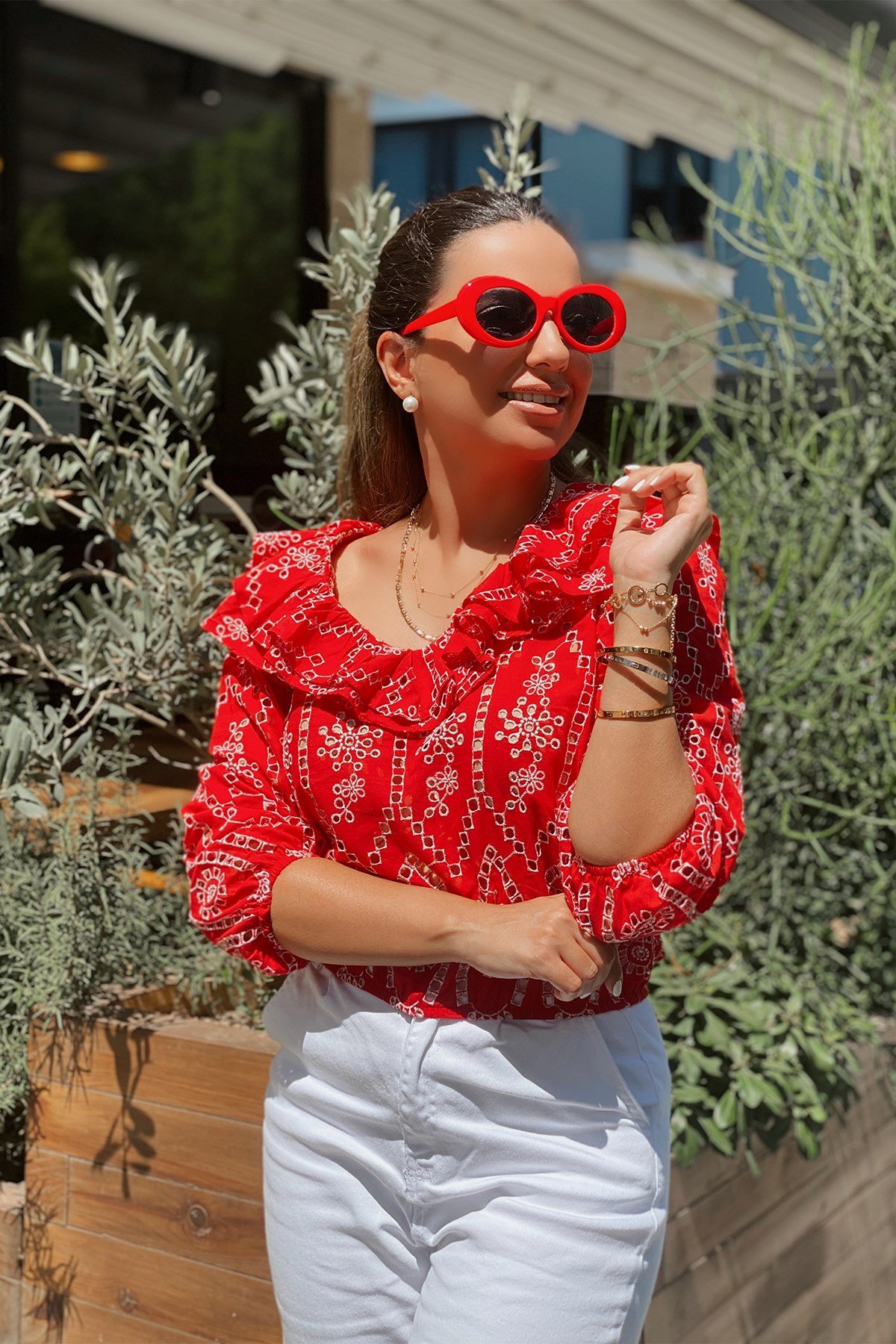 Kırmızı Fisto Bluz