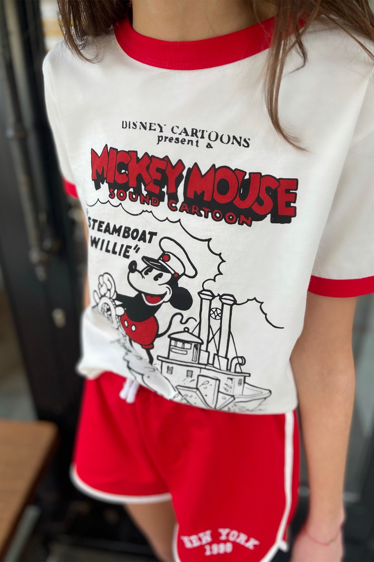 Kırmızı Mickey Şort Takım