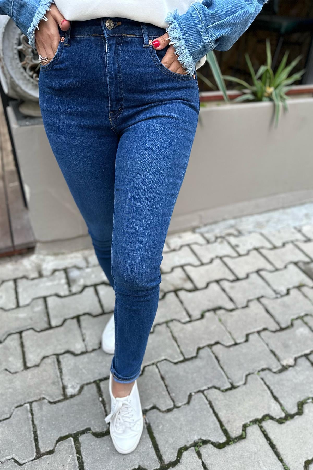 Koyu Mavi Skinny Orjinal Pantolon