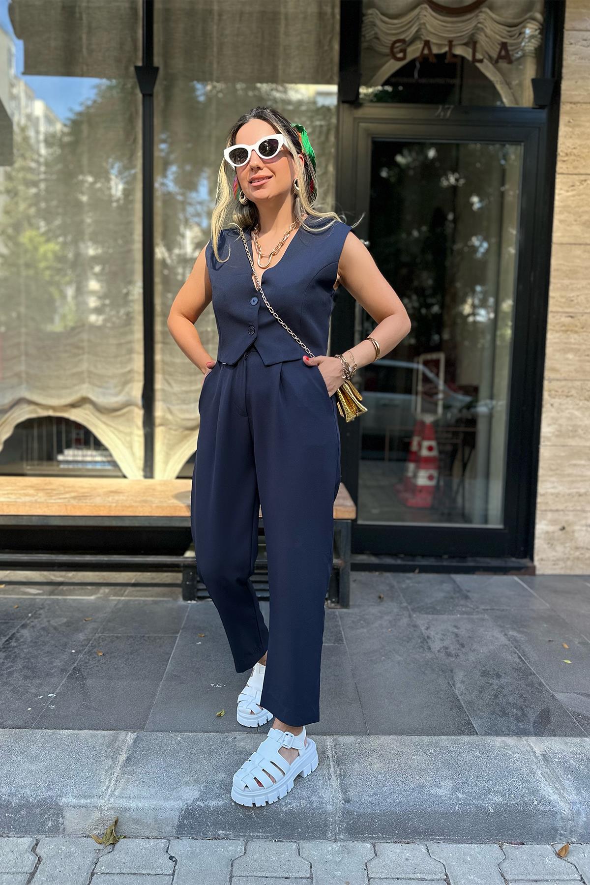 Lacivert Premium Yelek Pantolon Takım
