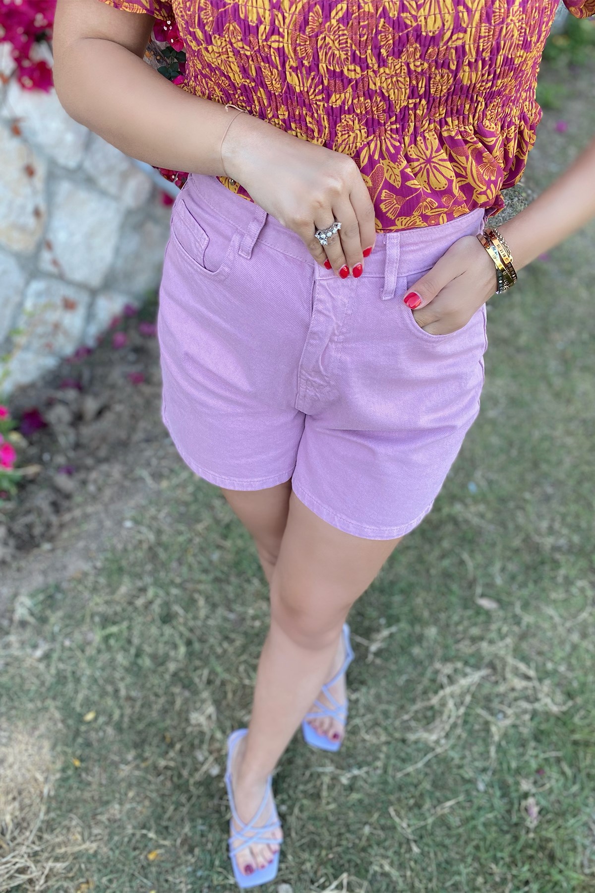 Lila Kısa Şort